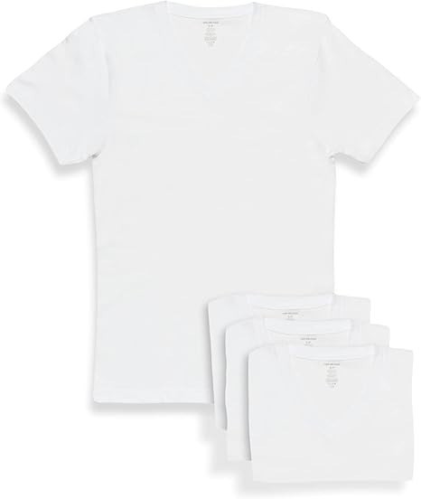 Van Heusen® Men’s 4 Pack Soft Cotton Tag Free CLASSIC V- Neck TEES