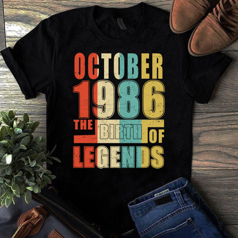 October 1986 The Birth Of Legends Vintage Unisex Tshirt