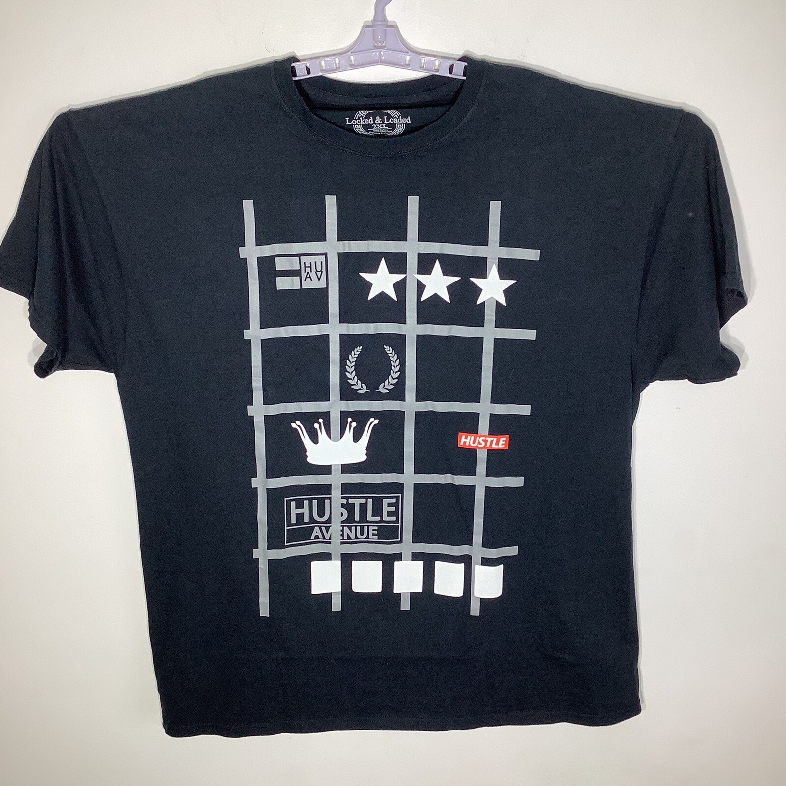 Locked & Loaded Hustle Mens Short Sleeve Black T Shirt 2XL