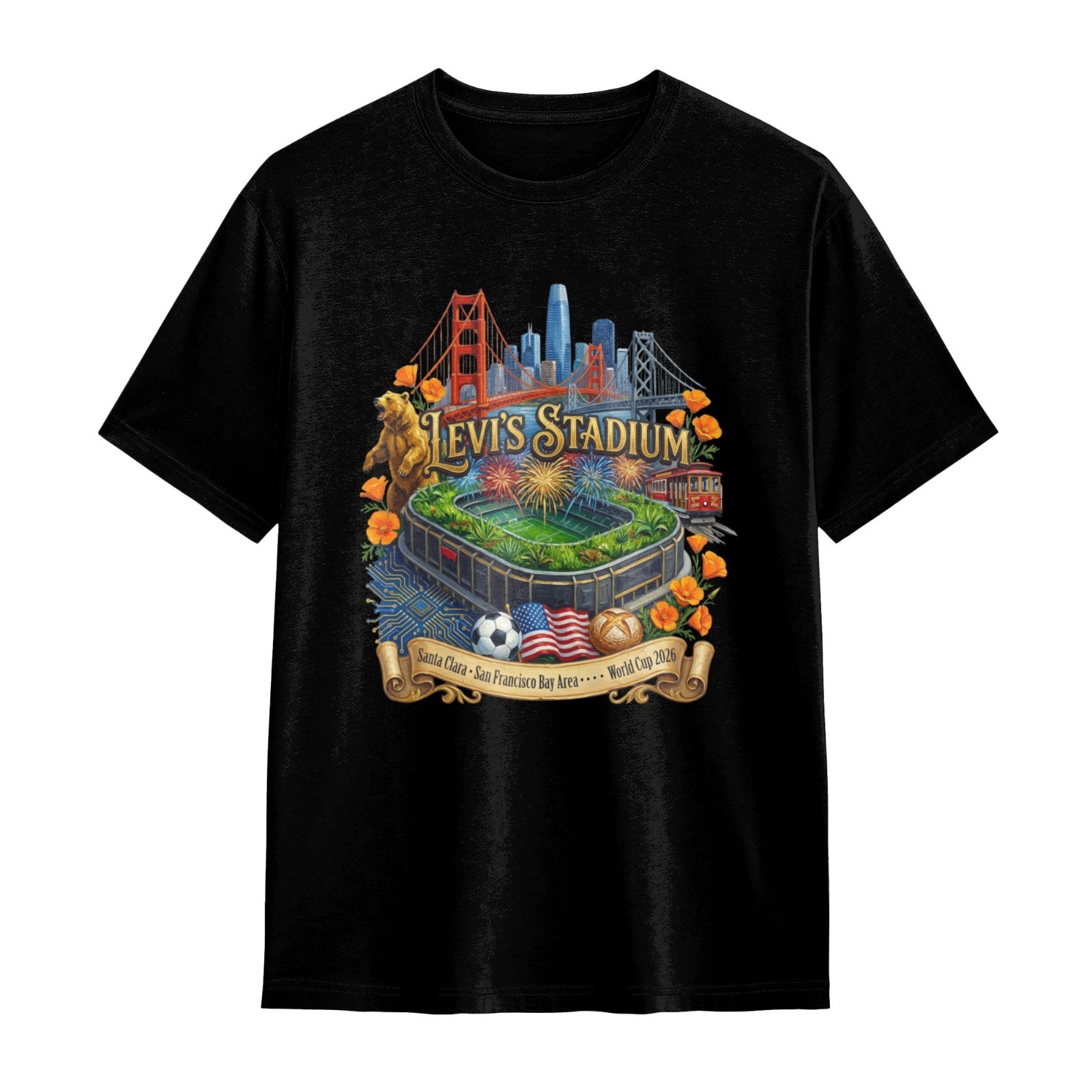Levi’s Stadium 2026 World Cup T-Shirt Santa Clara San Francisco Bay Area Fanwear