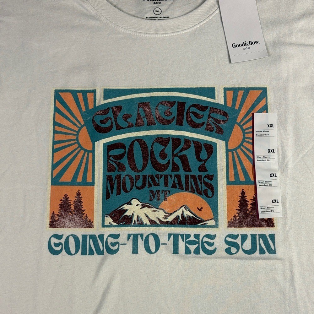 Glacier Rocky Mountains Mt Graphic T-Shirt XXL NWT