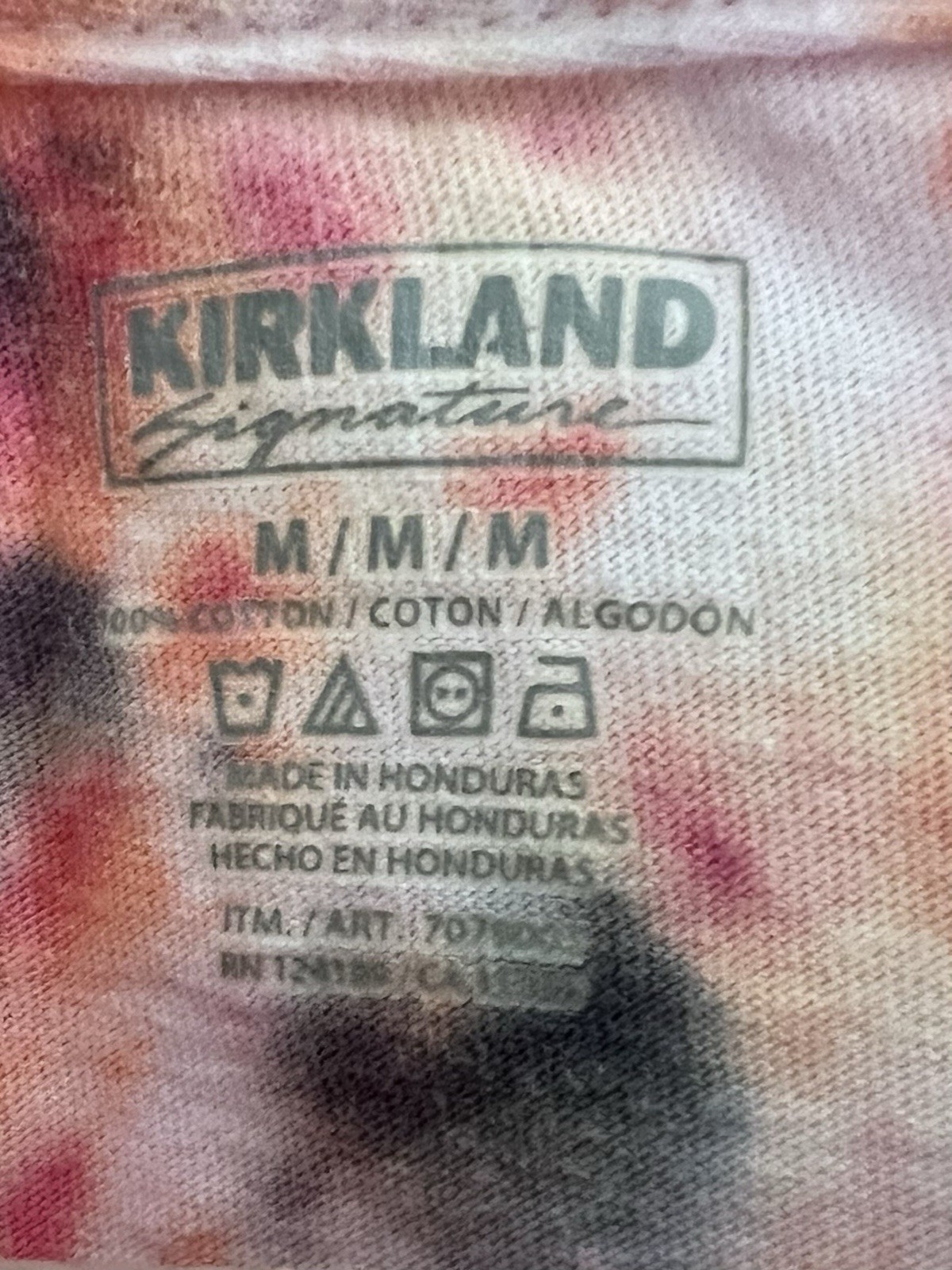 Tie-Dye Cotton Men /Unisex Crew Neck Short Sleeve T-Shirt M (Kirkland Signature)