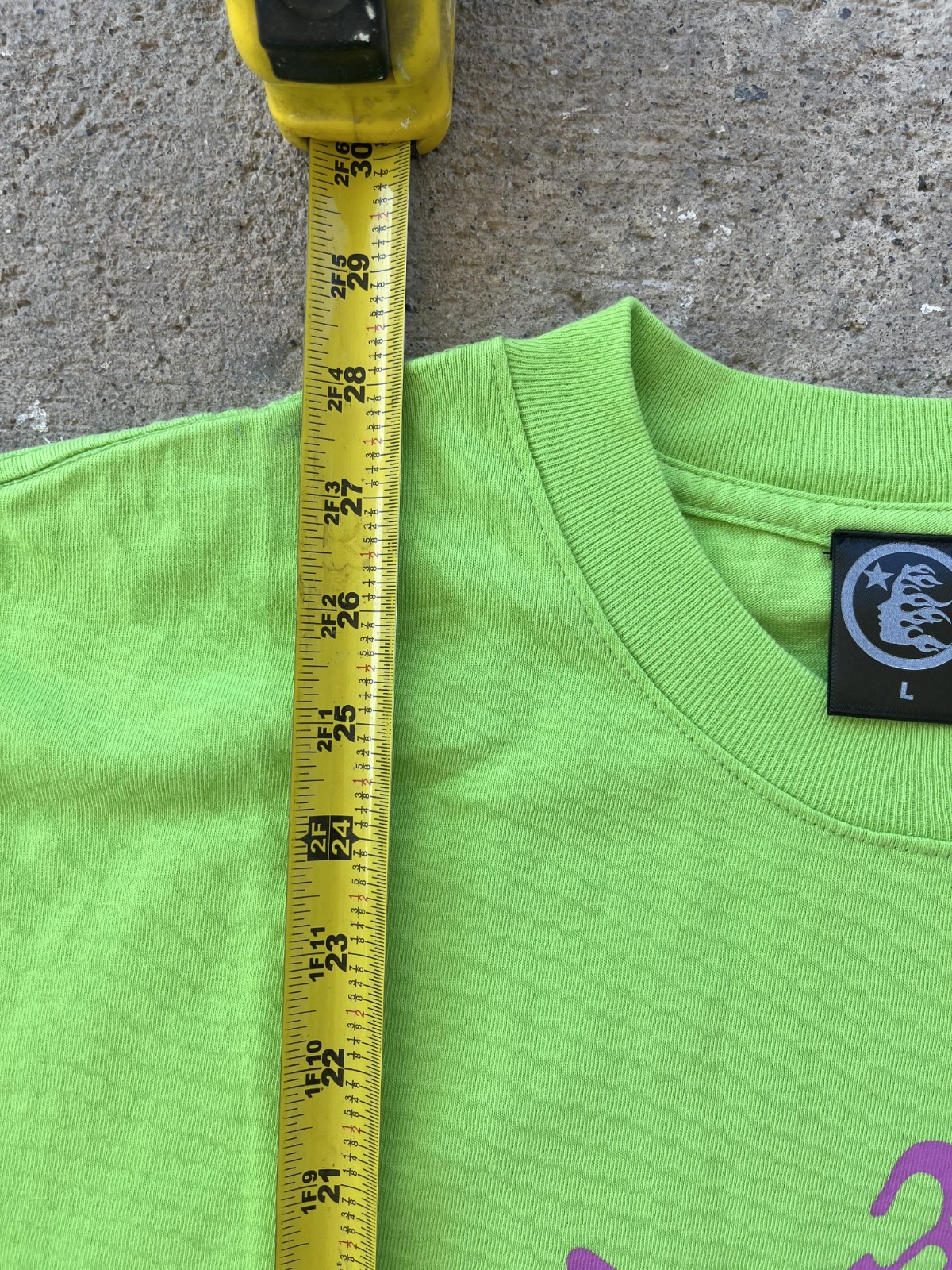 Hellstar Studios Path To Paradise Jesus Tee Neon Green Purple Pink Splat Cross