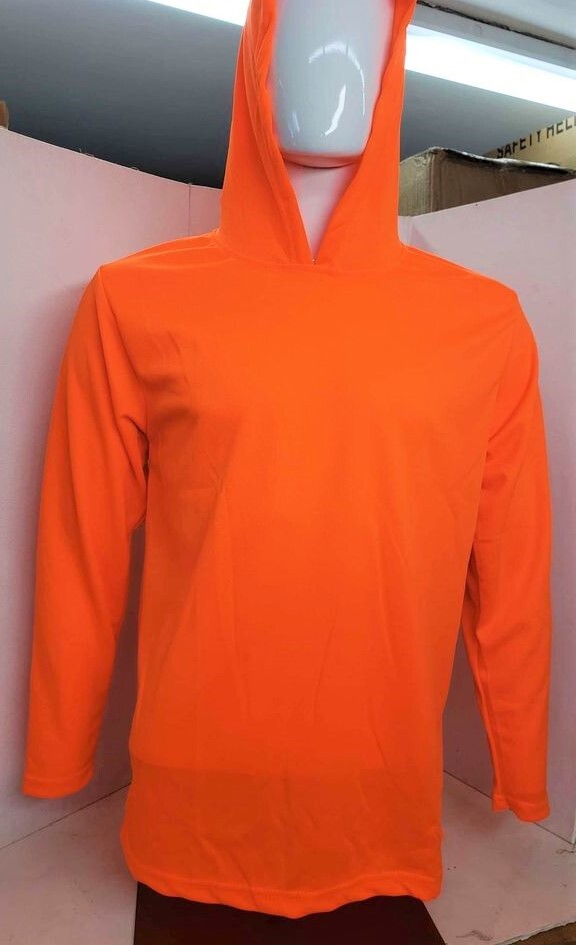 Hi Vis Long Sleeve Safety Shirt With Hoodie, Polyester Birdeye Mesh Fabric