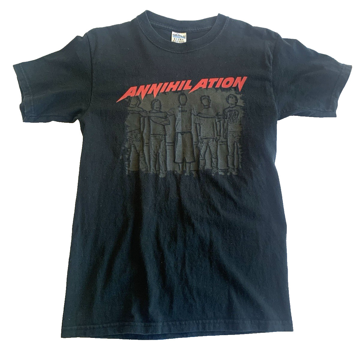 Vtg Annihilator American Punk Band Rock T-Shirt Gildan Active Wear Y2K Sm Black