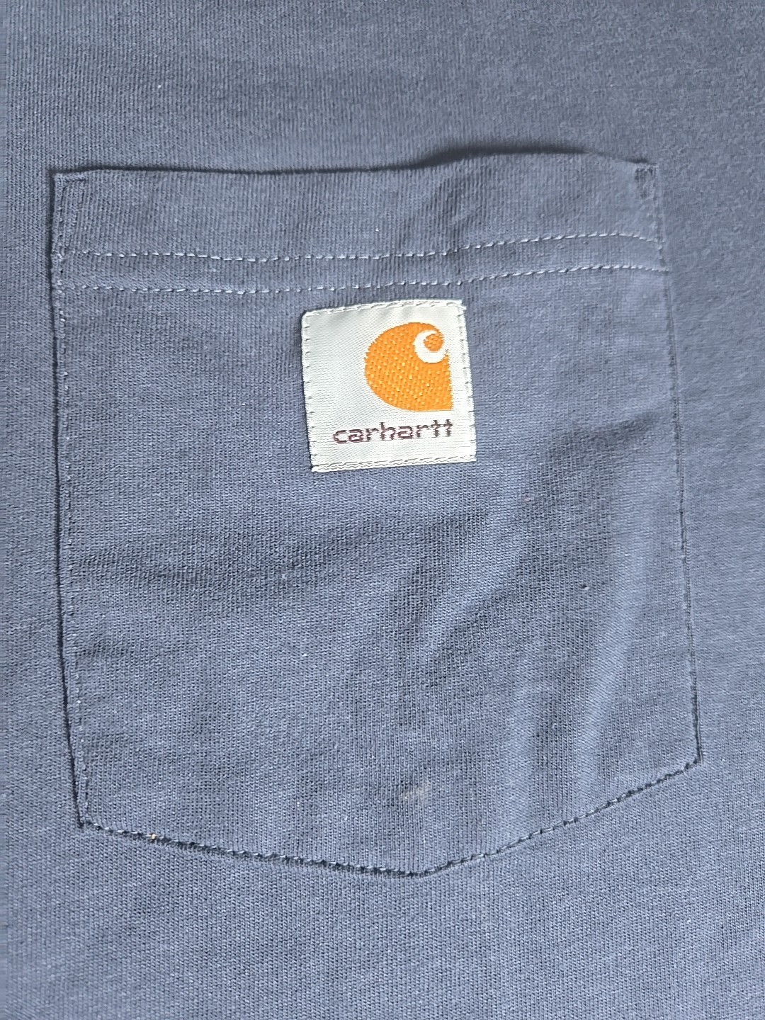 Carharrt T Shirt Mens Size Large Tall Blue Logo Graphic W/ Pocket Work NEW