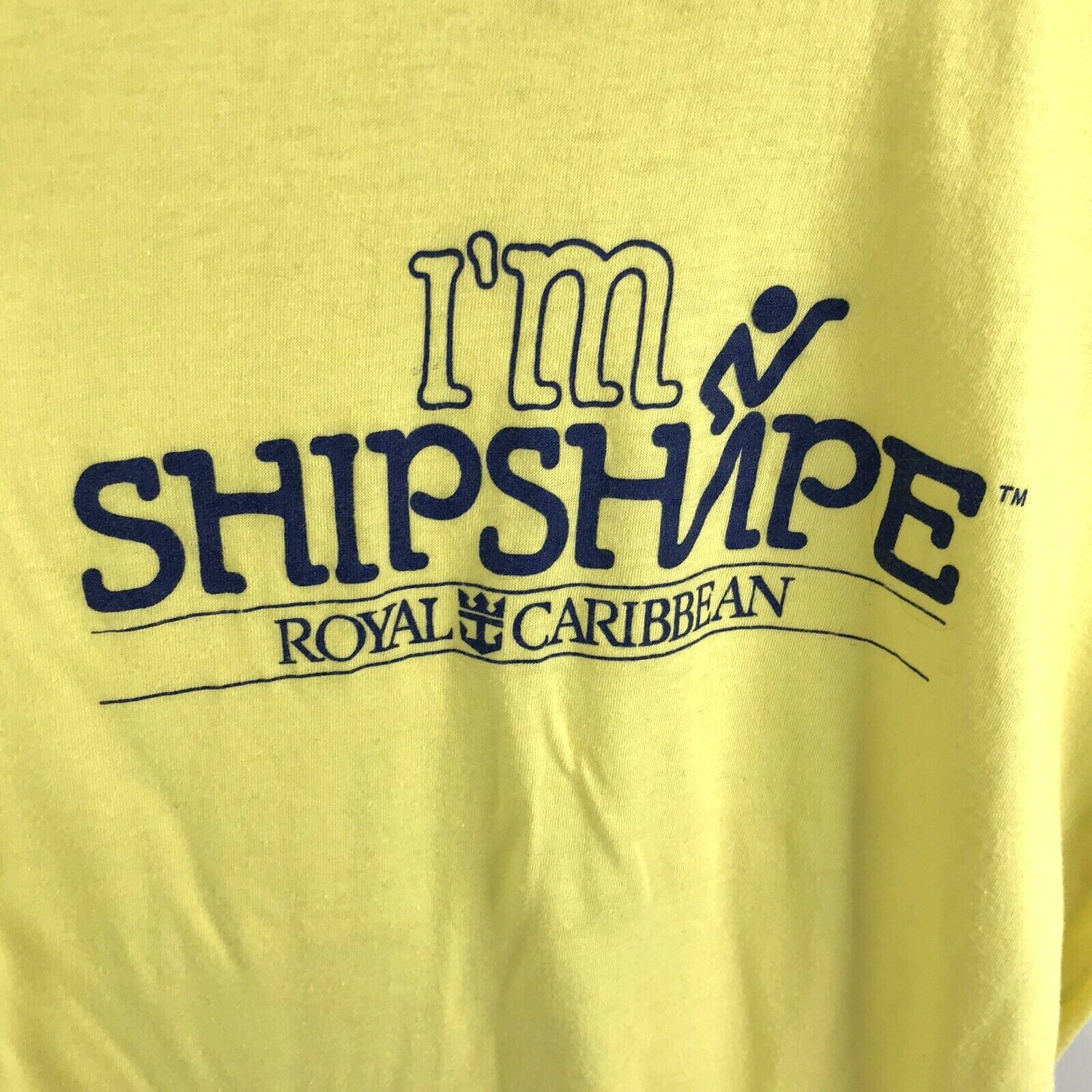 Vintage Cruise Tee Single Stitch Royal Caribbean ShipShape Yellow America USA