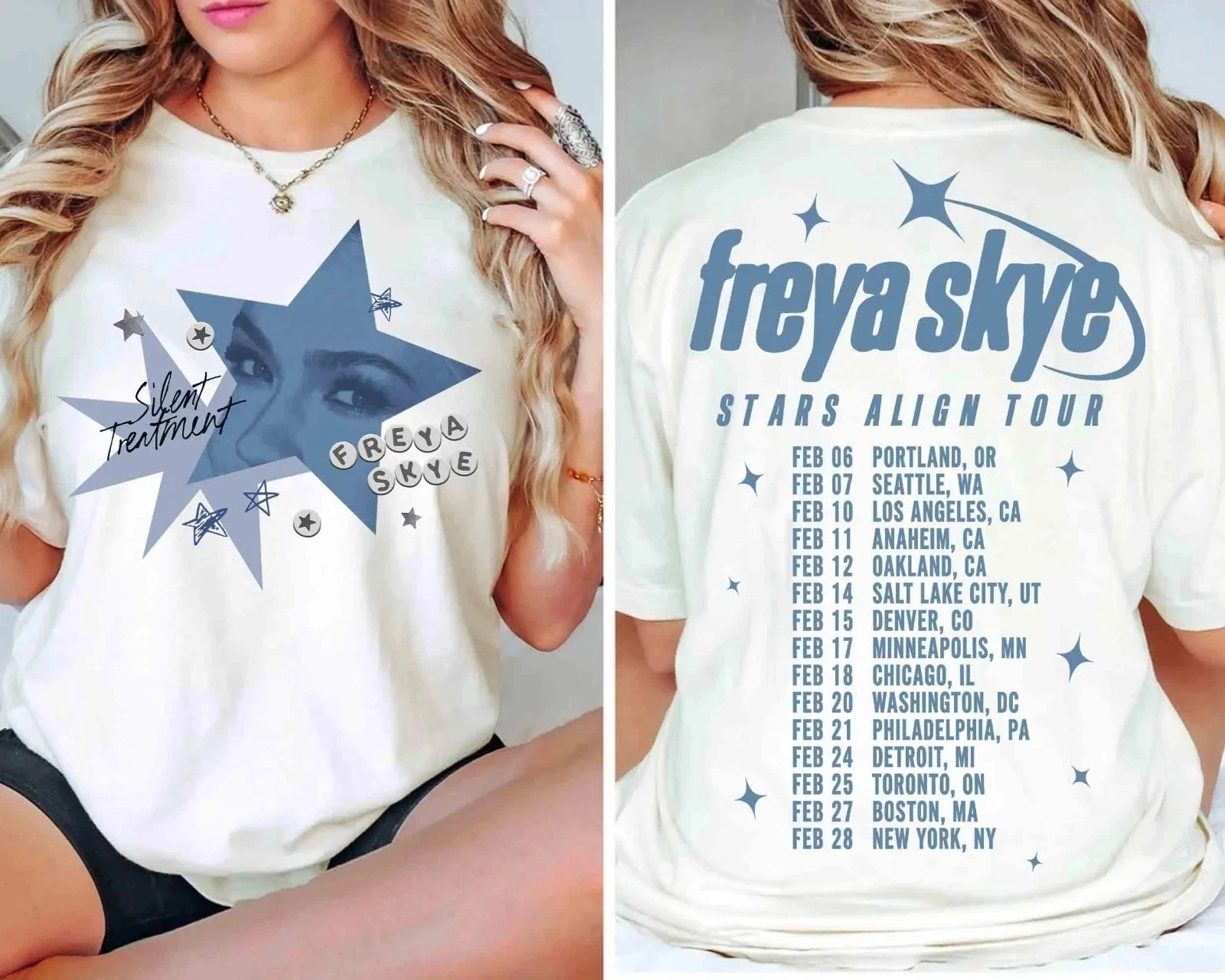 Freya Skye Silent Treatment Stars Align Tour 2026 Hoodie or T-Shirt