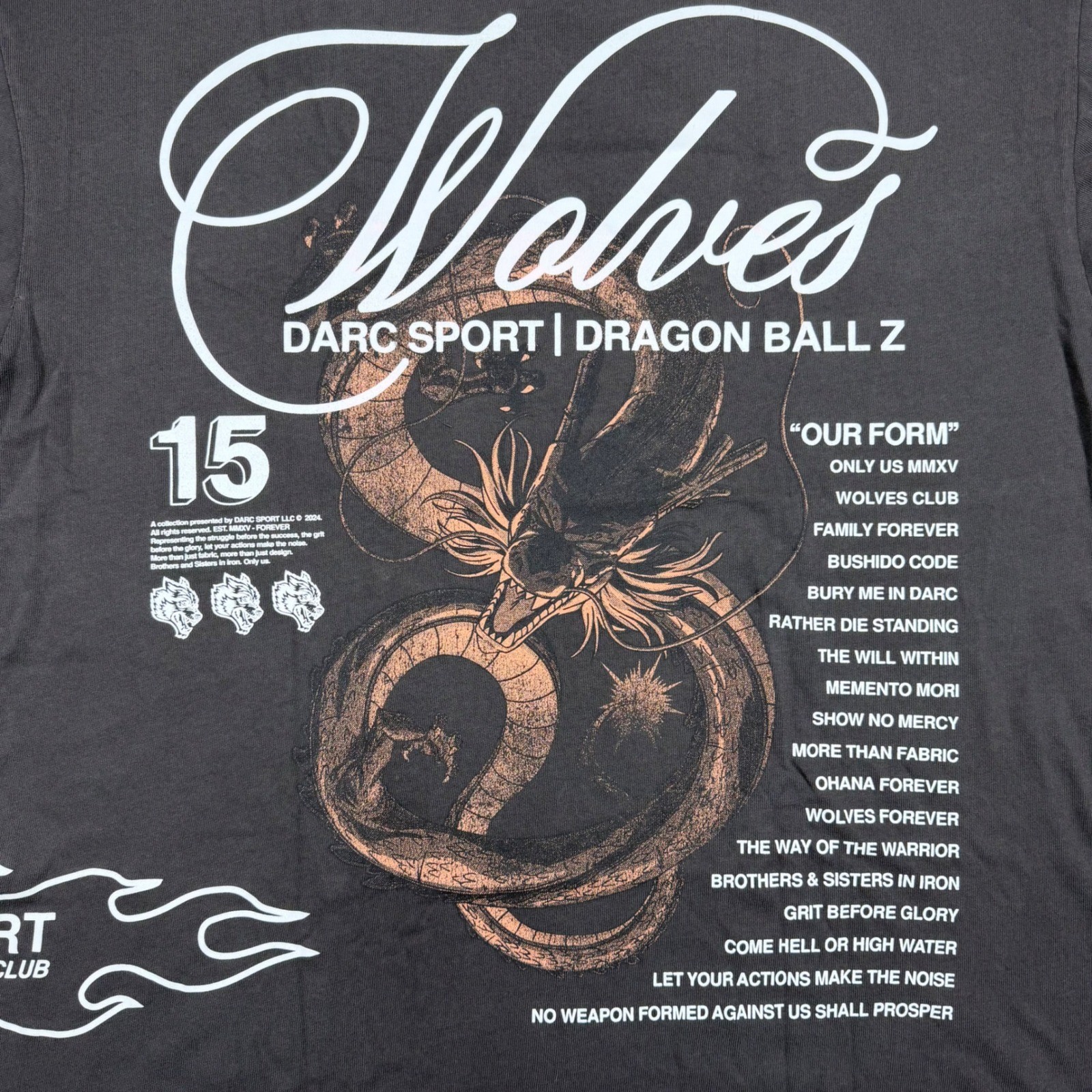 Darc Sport Dragon Ball Z Summoned Premium Oversized Tee Wolf Gray XL – 1 Of 500