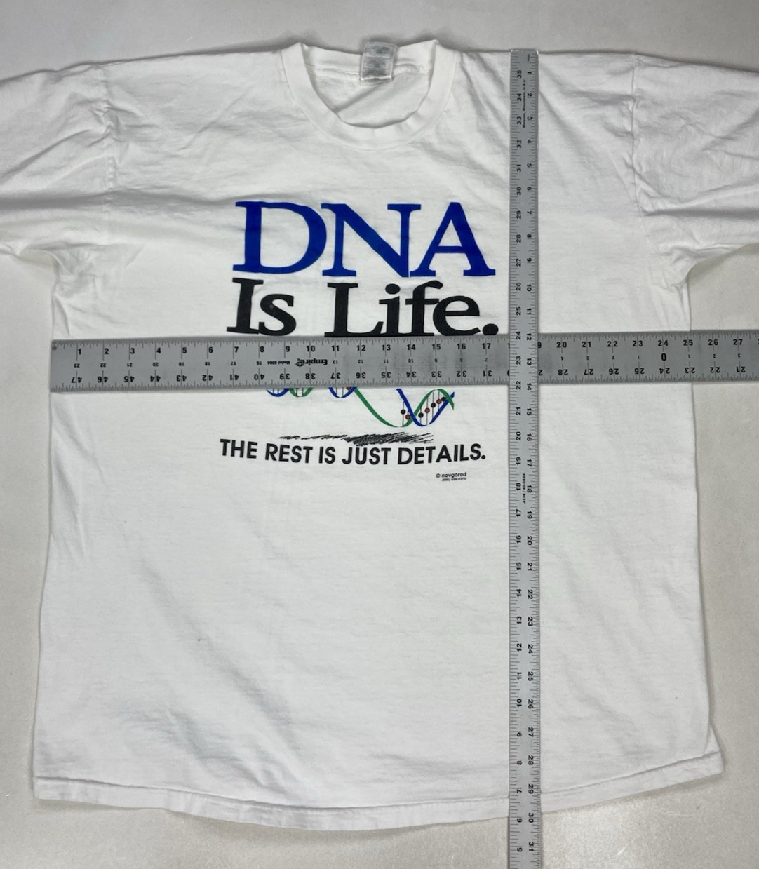 VINTAGE DNA Is Life The Rest Is Just Details Graphic T-shirt Men XXL White