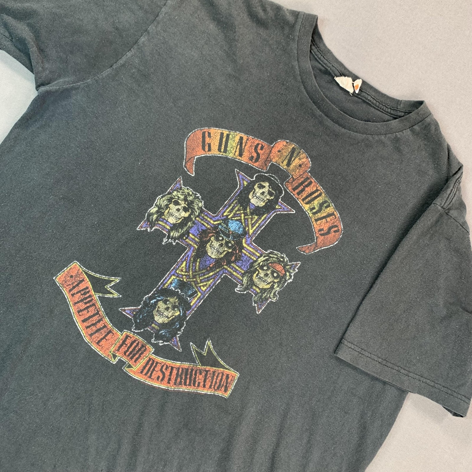 VTG 90s Guns N Roses Shirt Men XL Black Appetite For Destruction Rock Band Tee