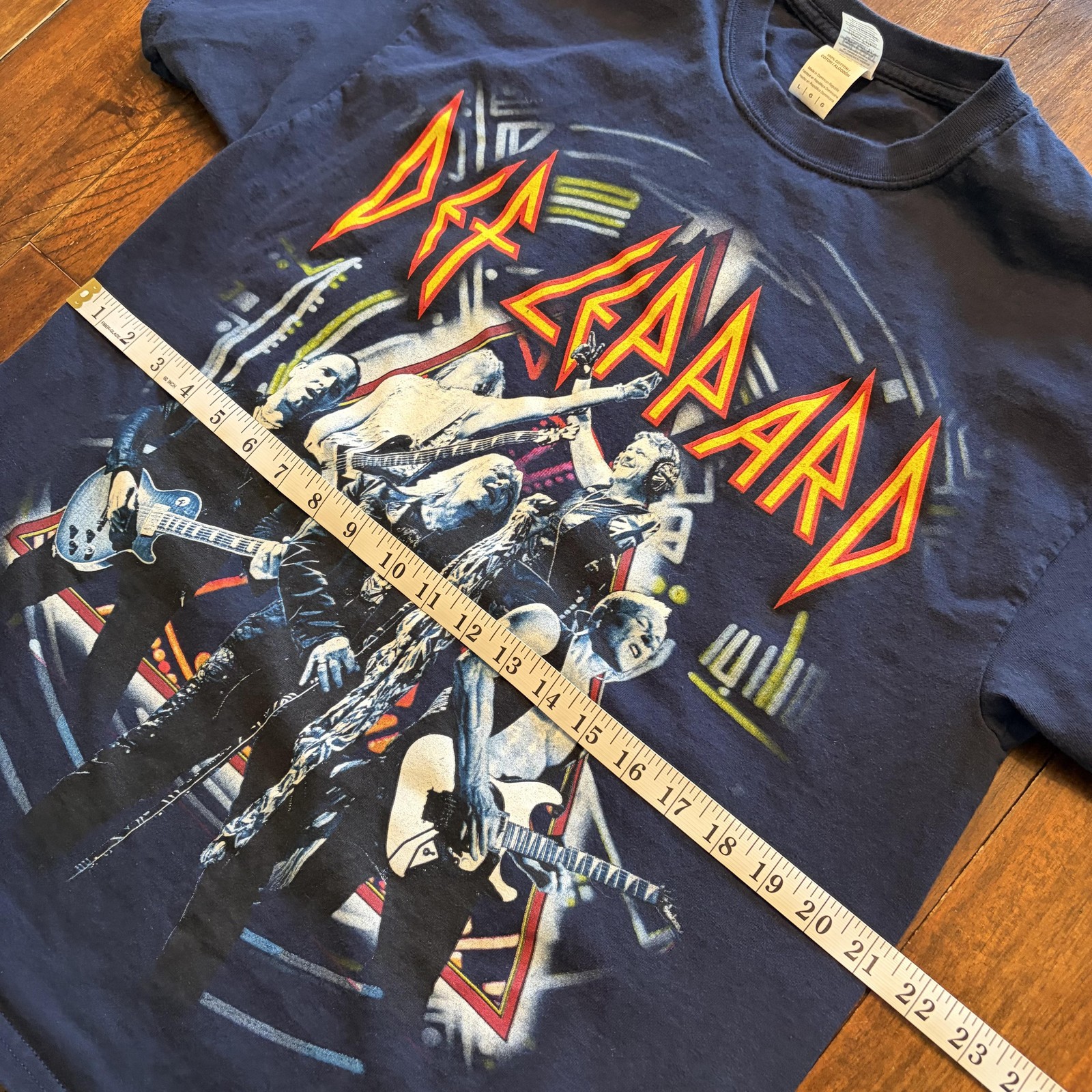 Def Leppard Shirt Mens Large Blue Gildan Tour 2015 Rock Concert Tee T-Shirt