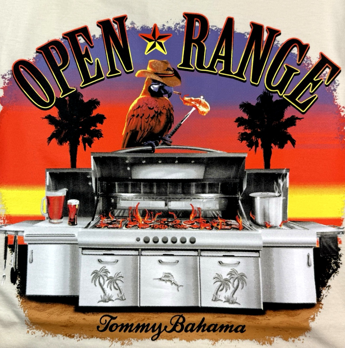 Tommy Bahama Men’s Graphic T – Regular / Vanilla Ice / OPEN RANGE