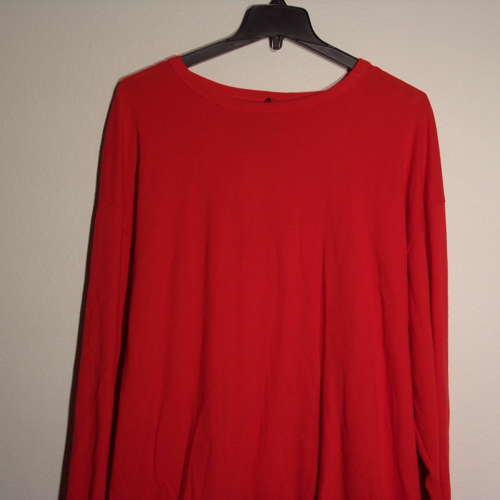 NWT MEN’S 6XL LR SCOOP PREMIUM RED BLK LONG SLEEVE P/O QUILTED TEE T-SHIRT #1390