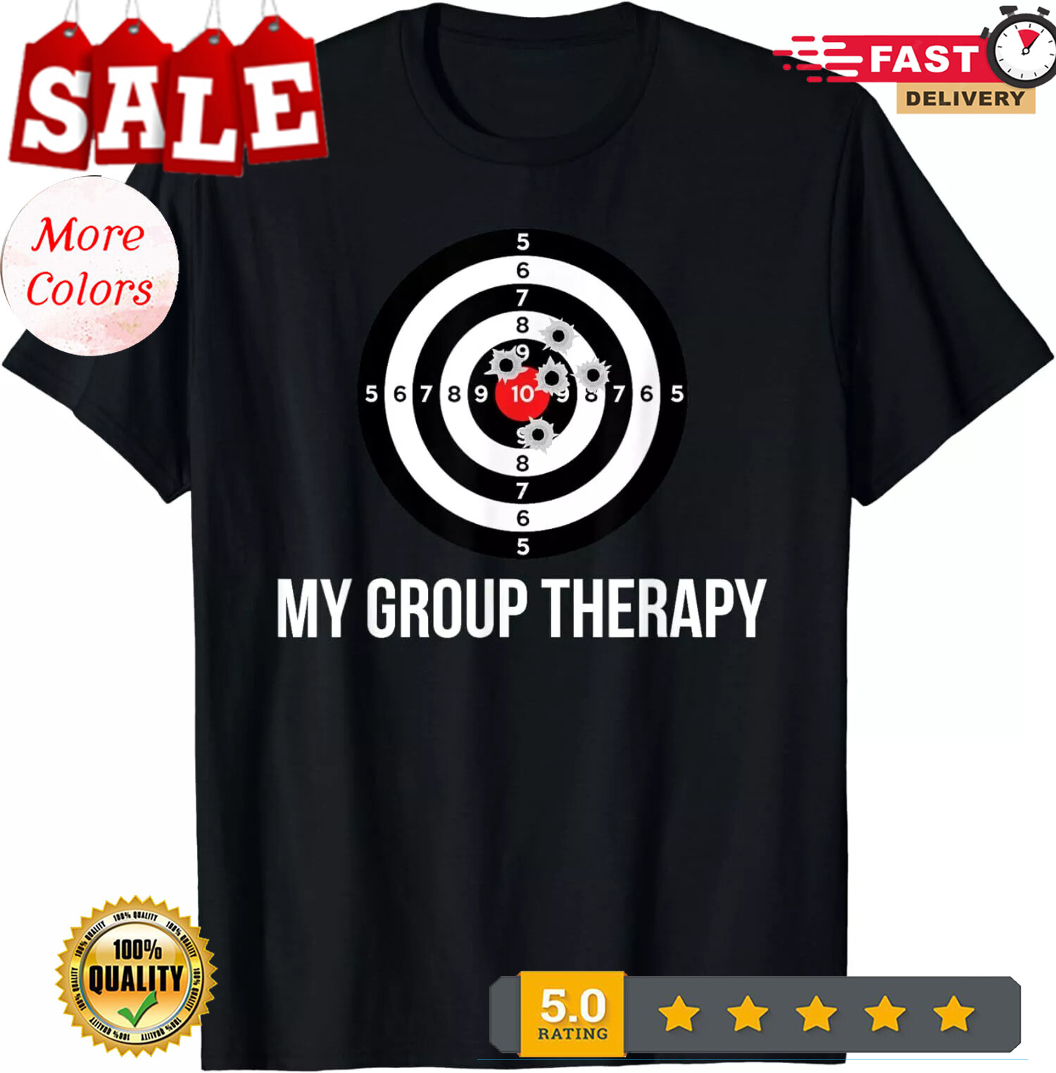 2025/Group Therapy Shooting Range Funny Gun Enthusiast Unisex T-Shirt