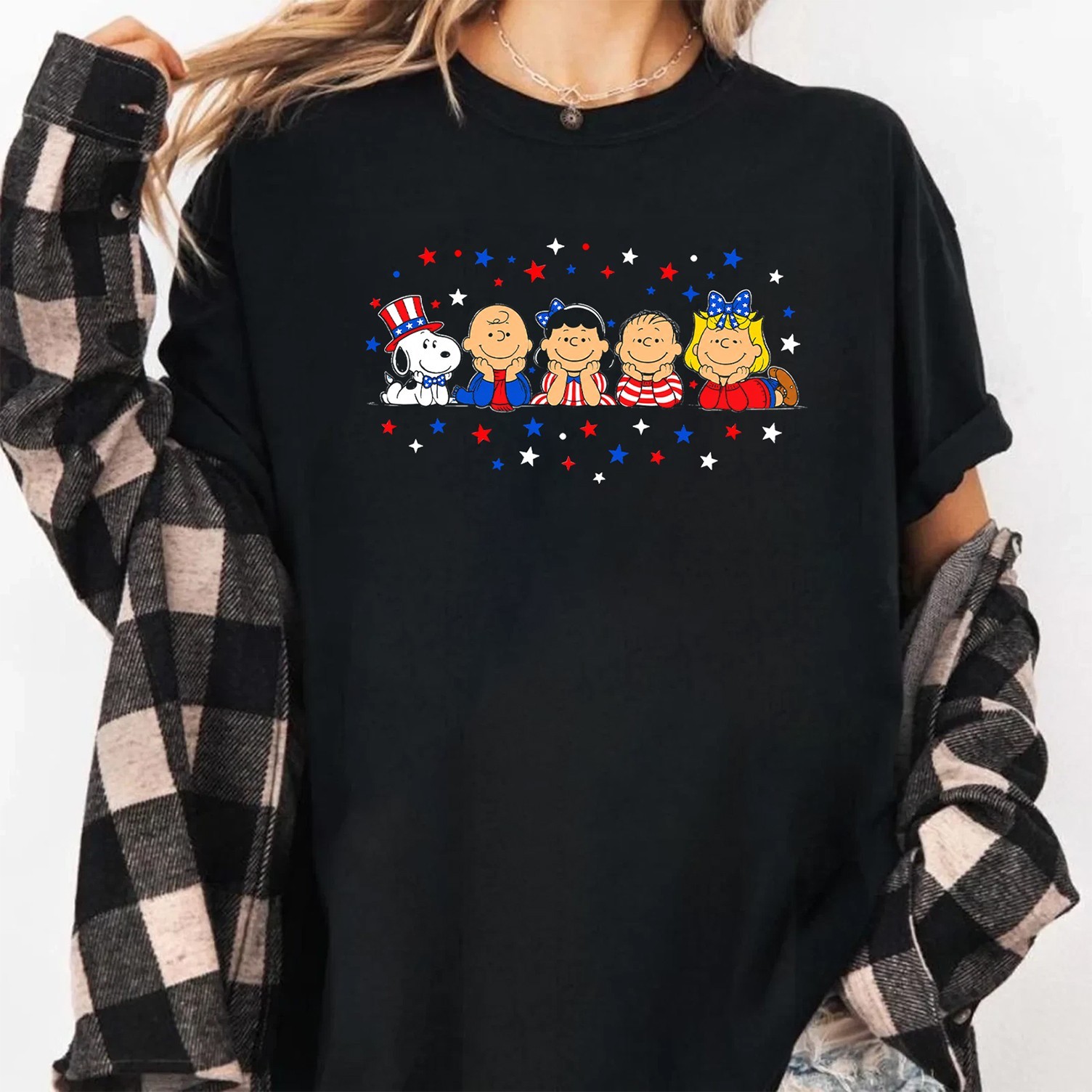 Puppy Patriotic Cartoon Friends Shirt, 4th of July Cartoon Tee
