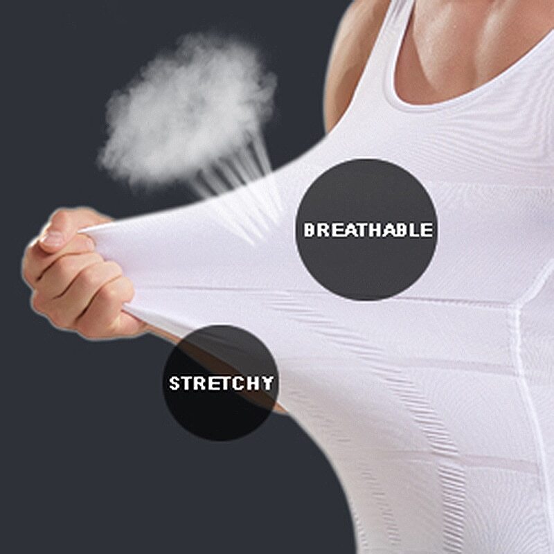 Men Top Slimming Shirt Body Shaper Vest Compression Corsets Undershirt Shapewear