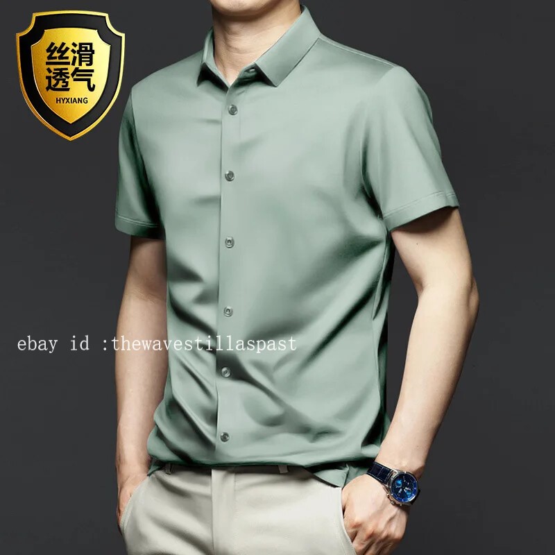 Men’s Shirt Long Sleeve Non Iron Wrinkle Resistant Business Dress Casual Shirt