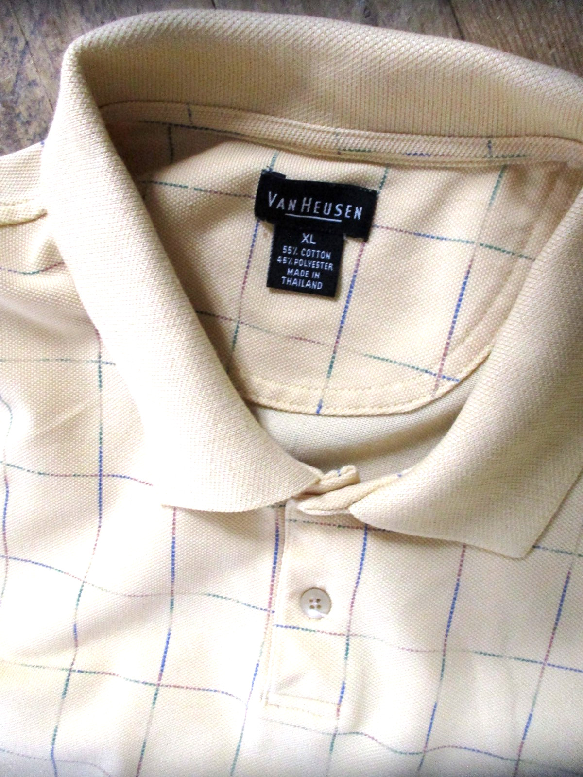 Van Heusen Jersey Stretch LS Half Button Polo Work Shirt Size X-Large Men’s EUC