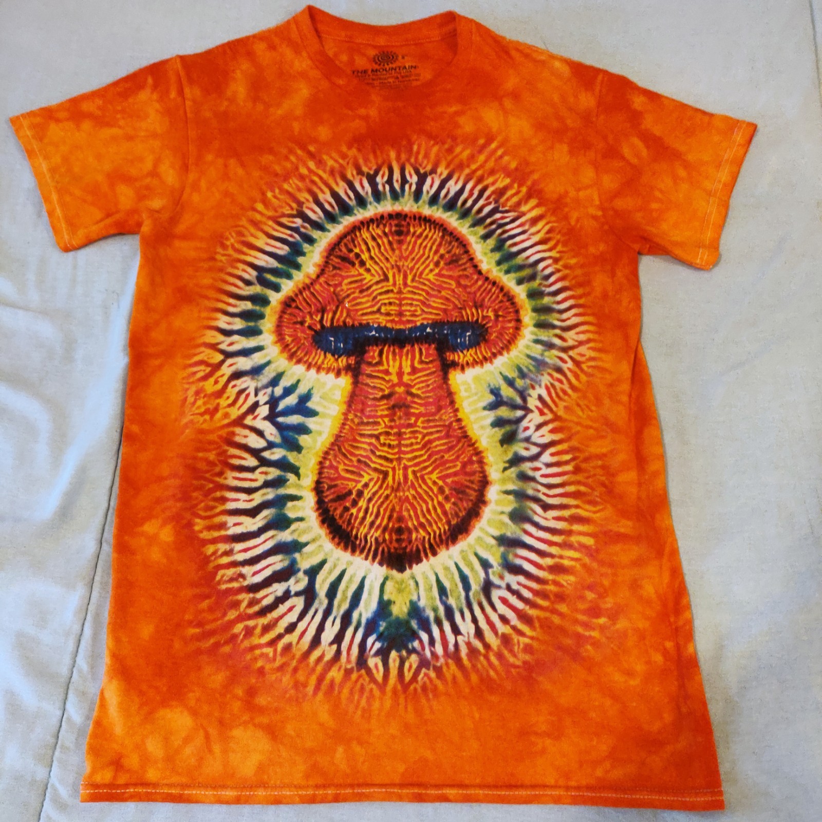 The Mountain Orange Tie-Dye Mushroom Graphic Cotton Jersey Tee Regular Fit S
