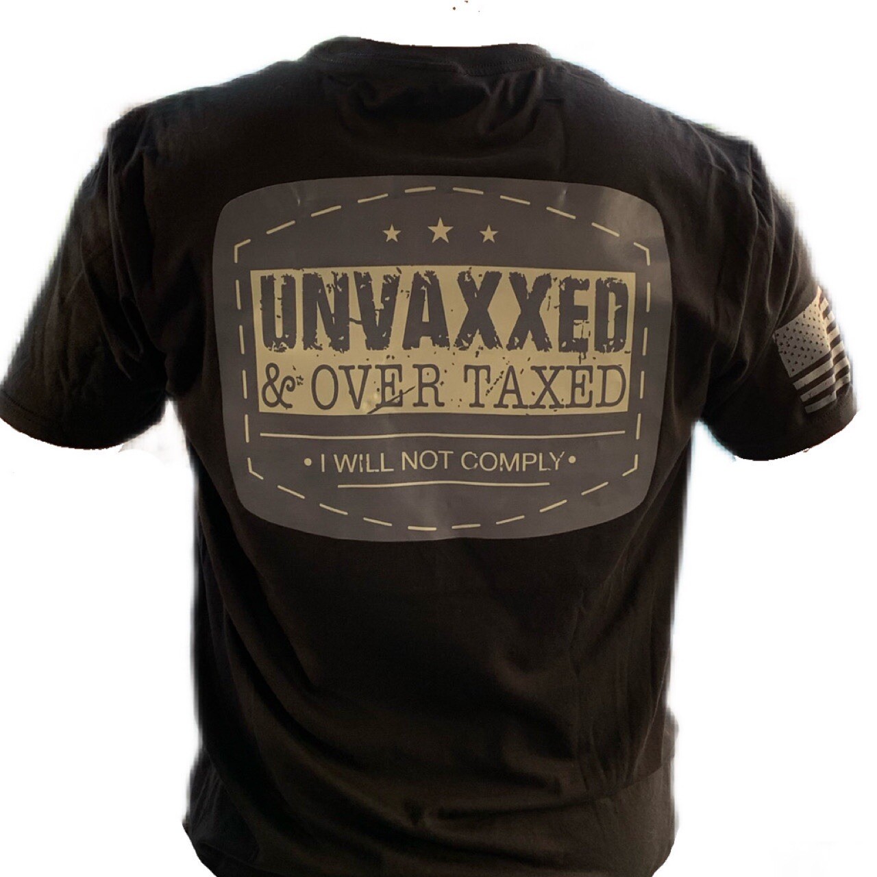 X-Large HackOPS (Grunt Style Fit) Unvaxxed & Over Taxed Patriot Style T-Shirt