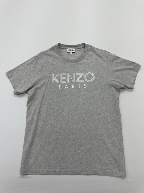 ENZO Men’s Gray Logo Graphic T-Shirt Size S Cotton Crew Neck