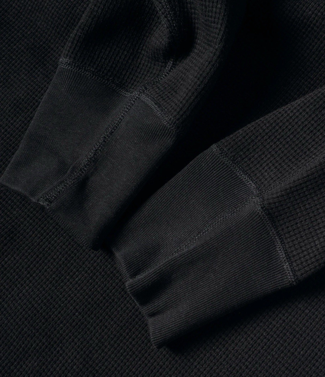 Heavyweight Waffle Cotton Long Sleeve – Black Non Stock Mfg. Co. S
