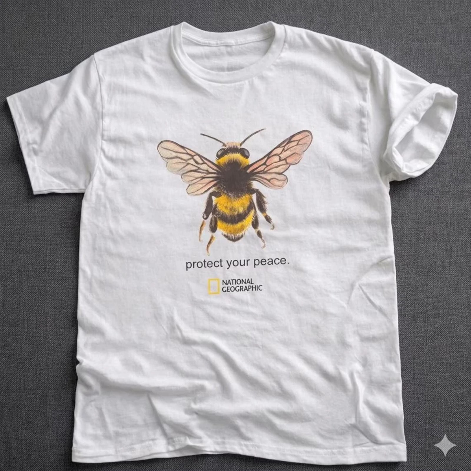 Vintage National Geographic Bee Funny Graphic Tee Unisex T-Shirt Mens Womens