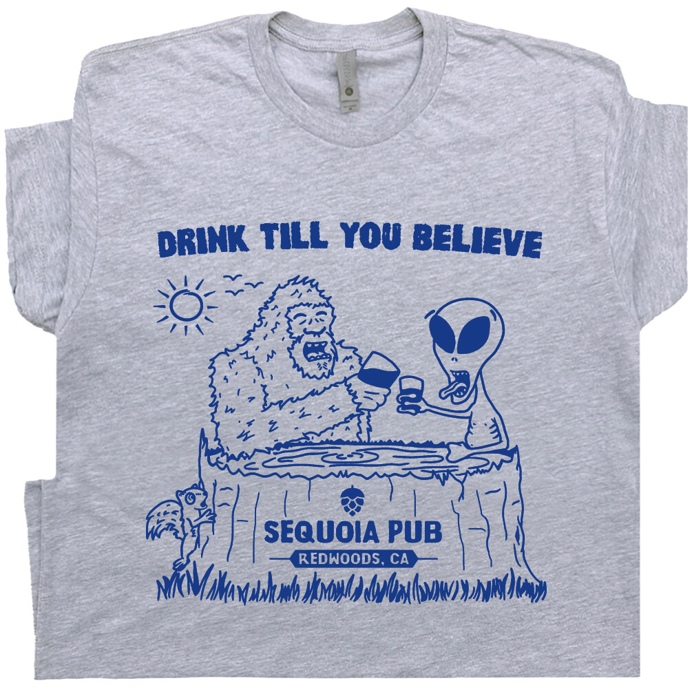 Bigfoot Beer Shirt Cool Alien Shirt Vintage Bar Pub T Shirt Weird Cryptozoology