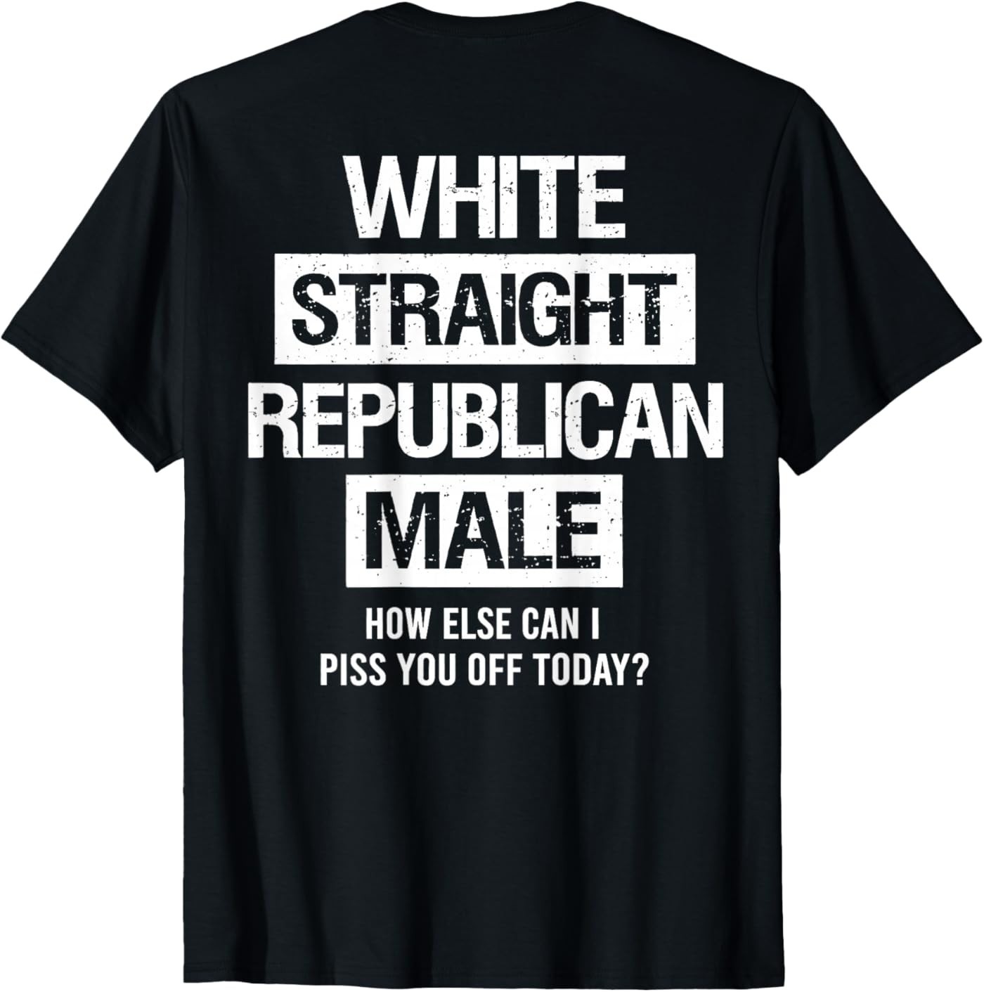 White Straight Republican Male Sarcastic Quote ( On Back ) T-Shirt