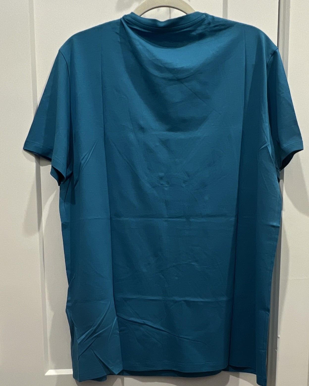 Armani Exchange Men’s Blue Solid Logo Short Sleeve Crew Neck T-Shirt Size L