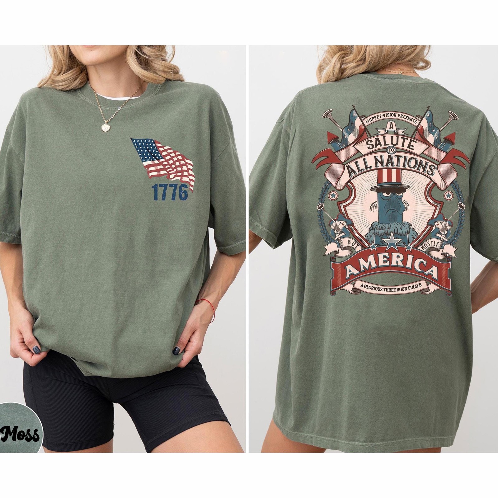 Patriotic Sam Eagle Muppets Shirt But Mostly America July 4th Disney