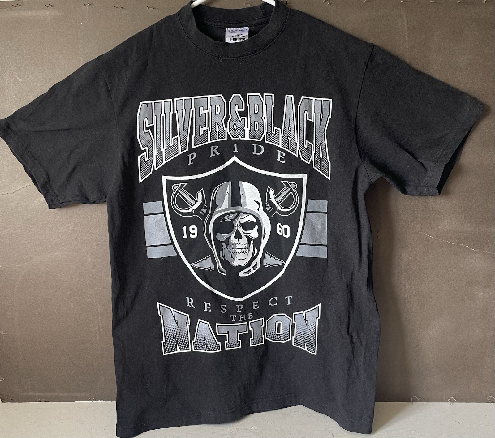Las Vegas Raiders Shaka Wear Mens Shirt LG R4L Team SuperMax Heavy Double Sided