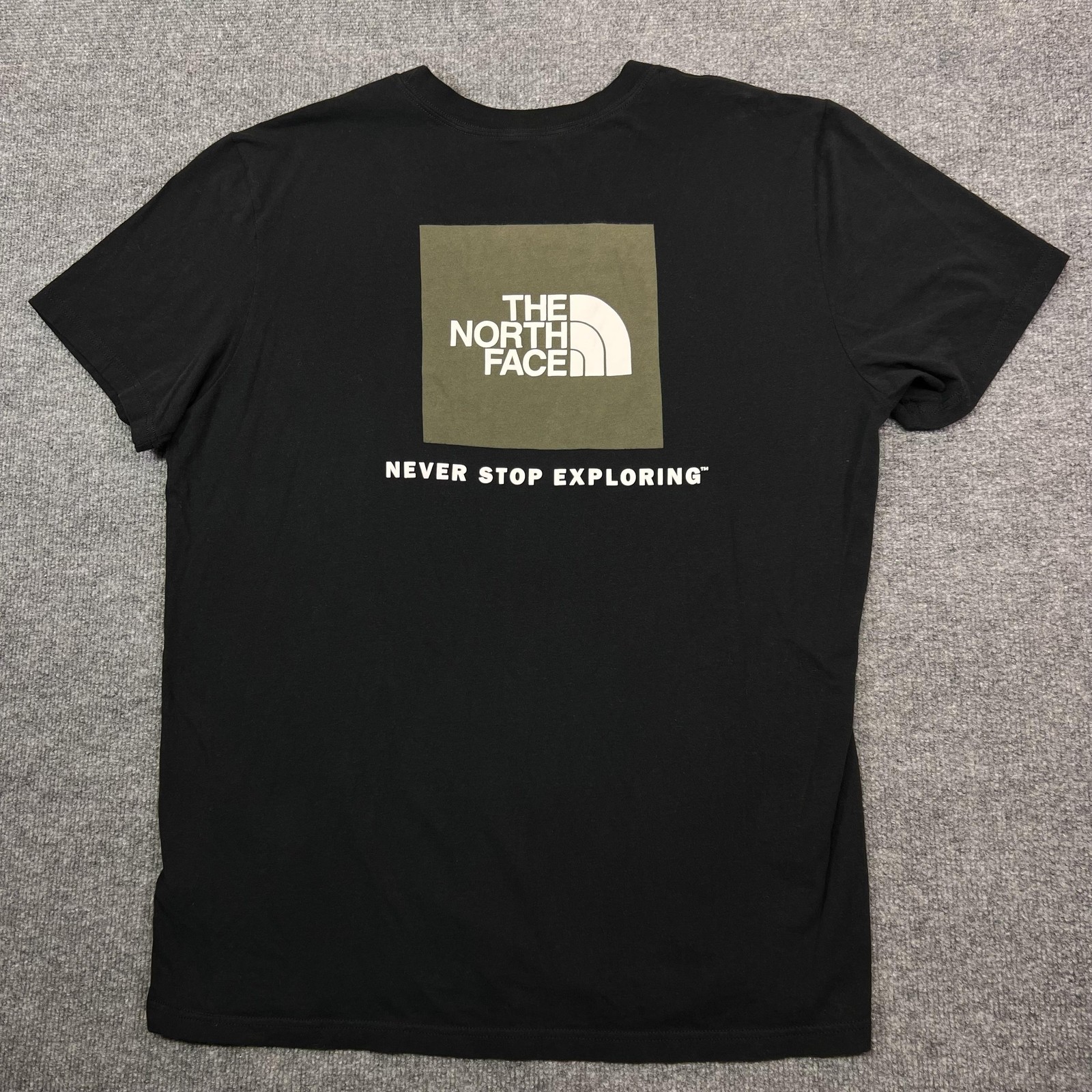 The North Face Shirt Mens XL Black Never Stop Exploring Logo Back Graphic Tee