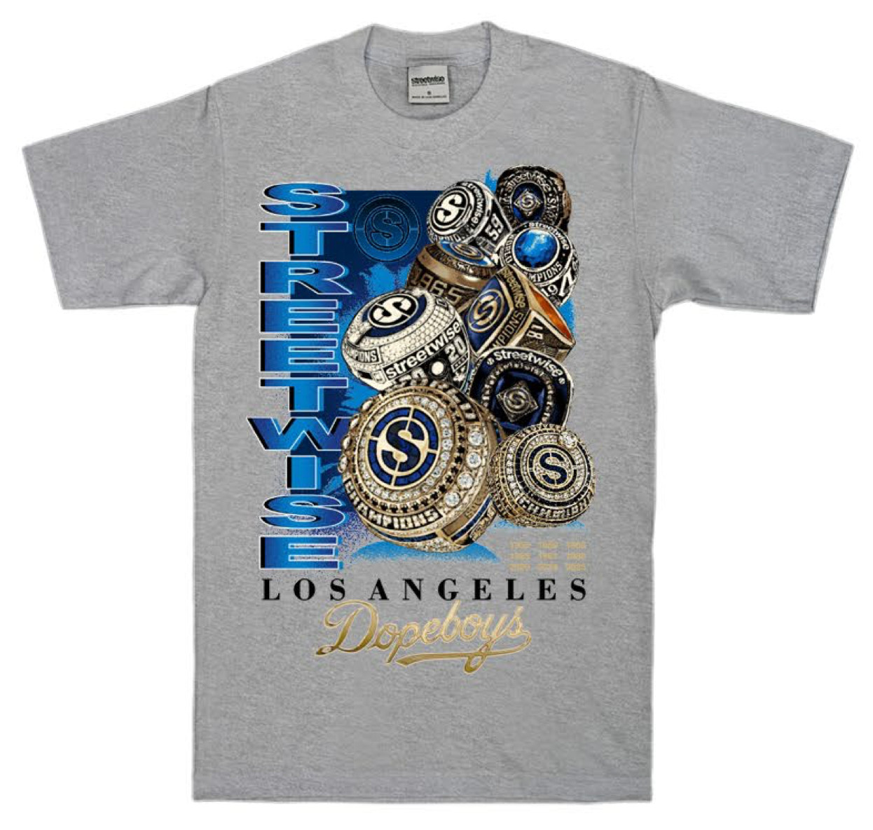 streetwise 9 Rings Graphic T-Shirt Black & Gray M-5XL