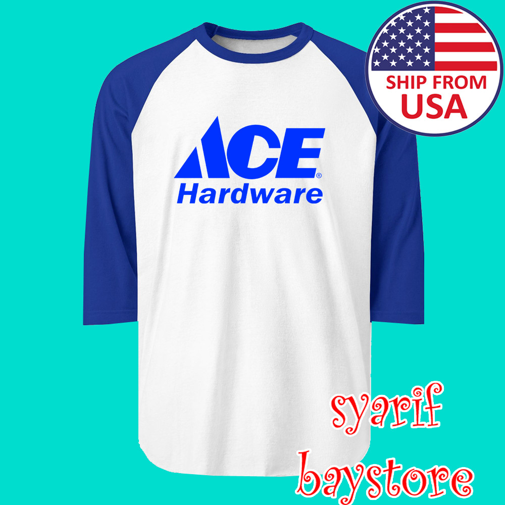 Ace Hardware Men’s Raglan White Blue Size S to 2XL