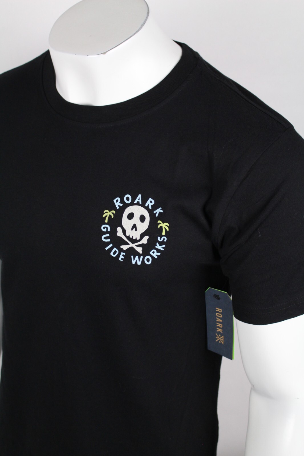 Roark Men’s T Shirt Guideworks Skull Short Sleeve Staple Organic Black RT1176