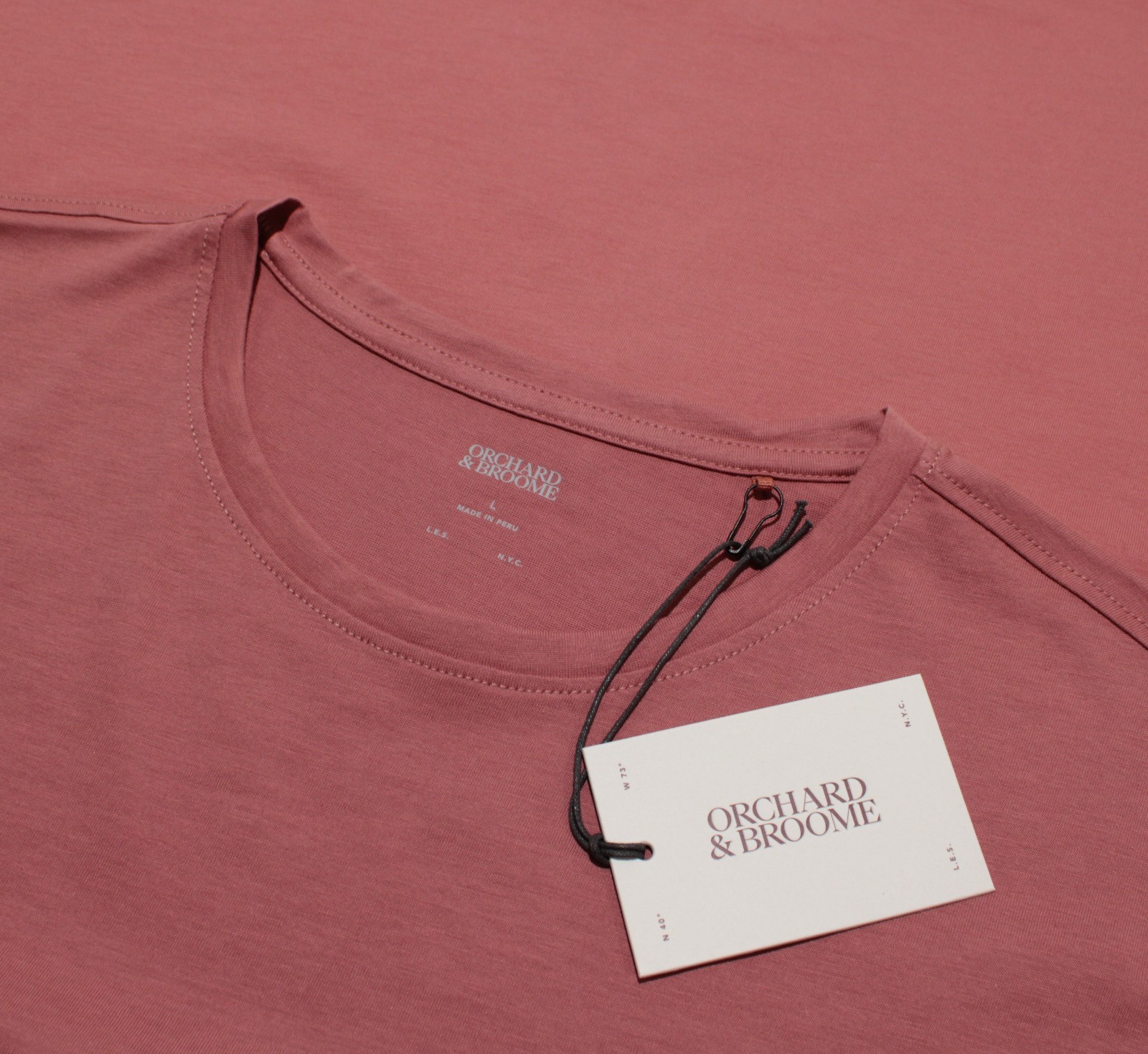 Orchard & Broome NWT Short Sleeve T-Shirt Size L in Clay Red 100% Pima Cotton