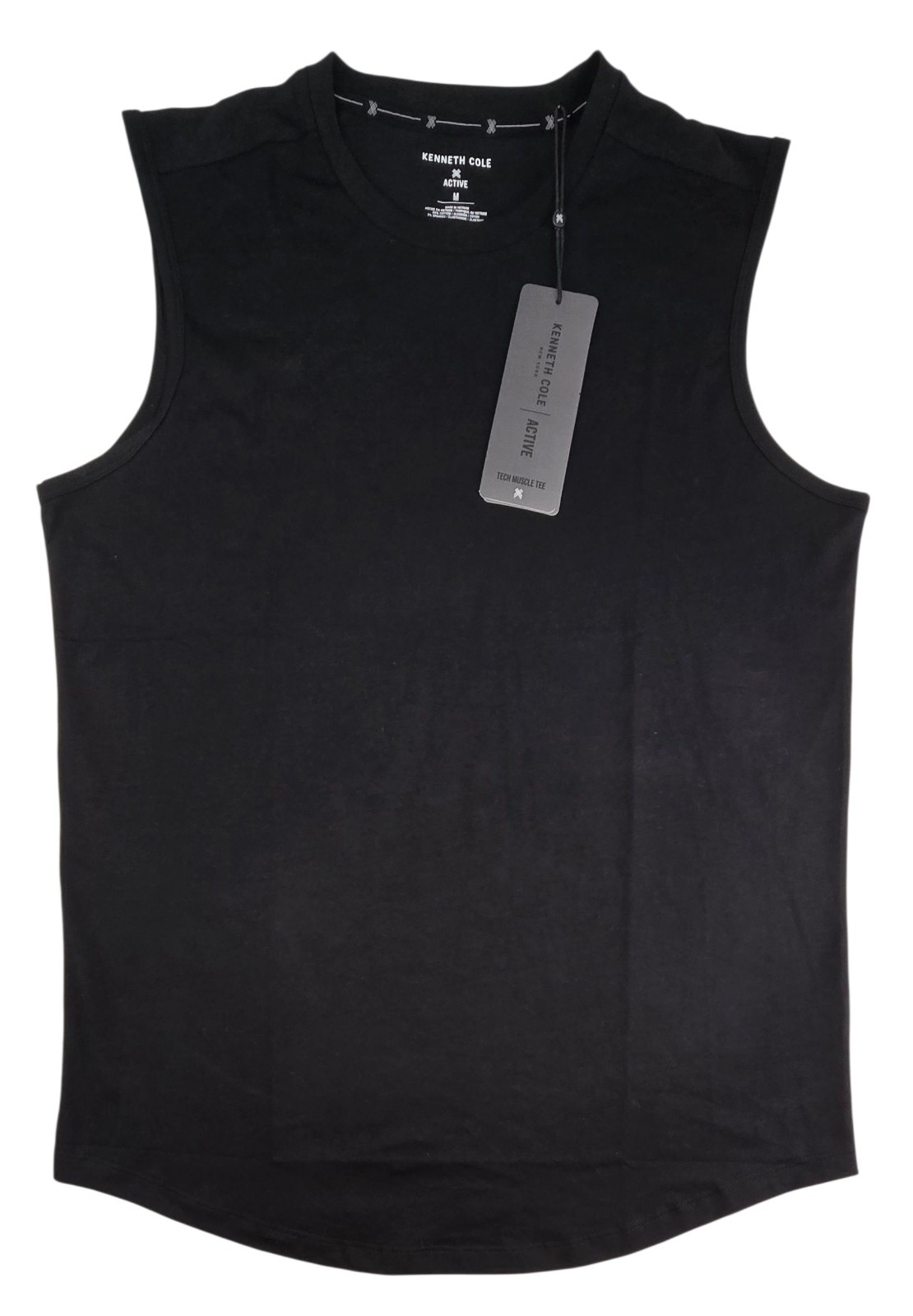 Kenneth Cole Men’s Active Tech Muscle Tee Stretch Soft Cotton UPF 50+ Black
