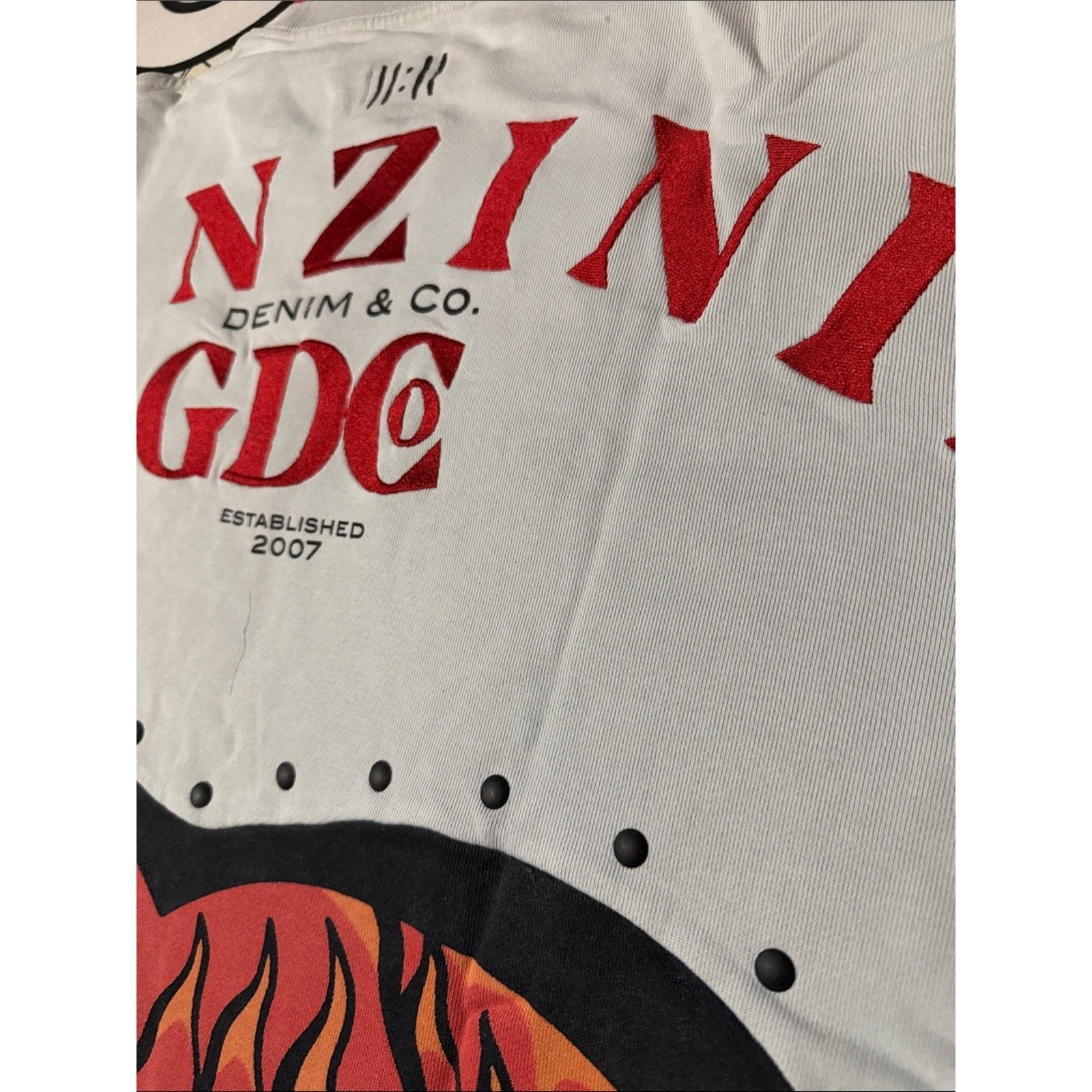 Gunzinii Denim & Co. “Heart on Fire” Split-Tone Graphic Tee