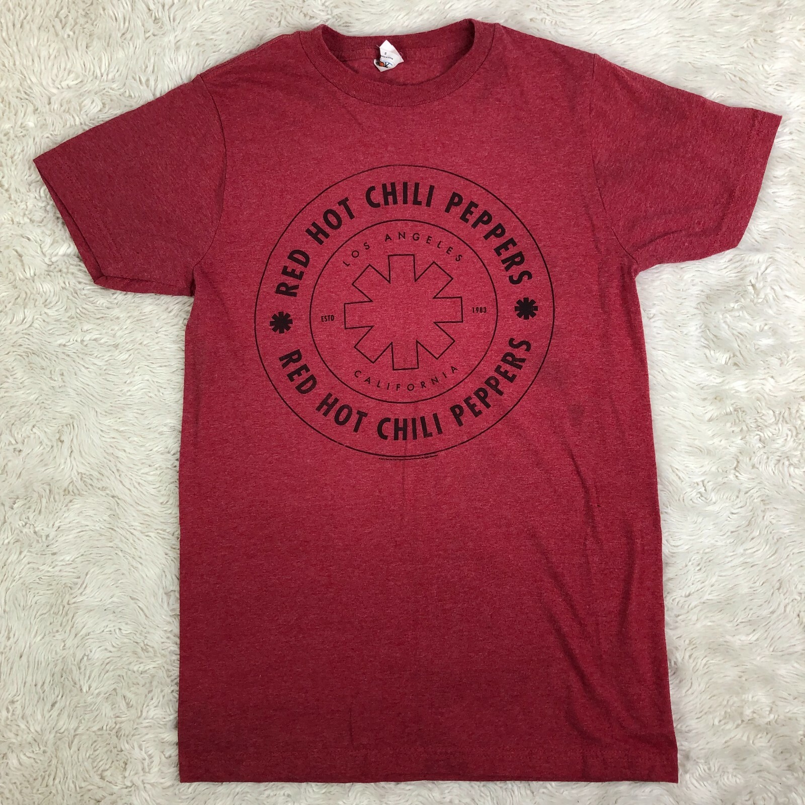 Red Hot Chili Peppers Small LA 1983 Heather Red T Shirt Official RHCP. H1