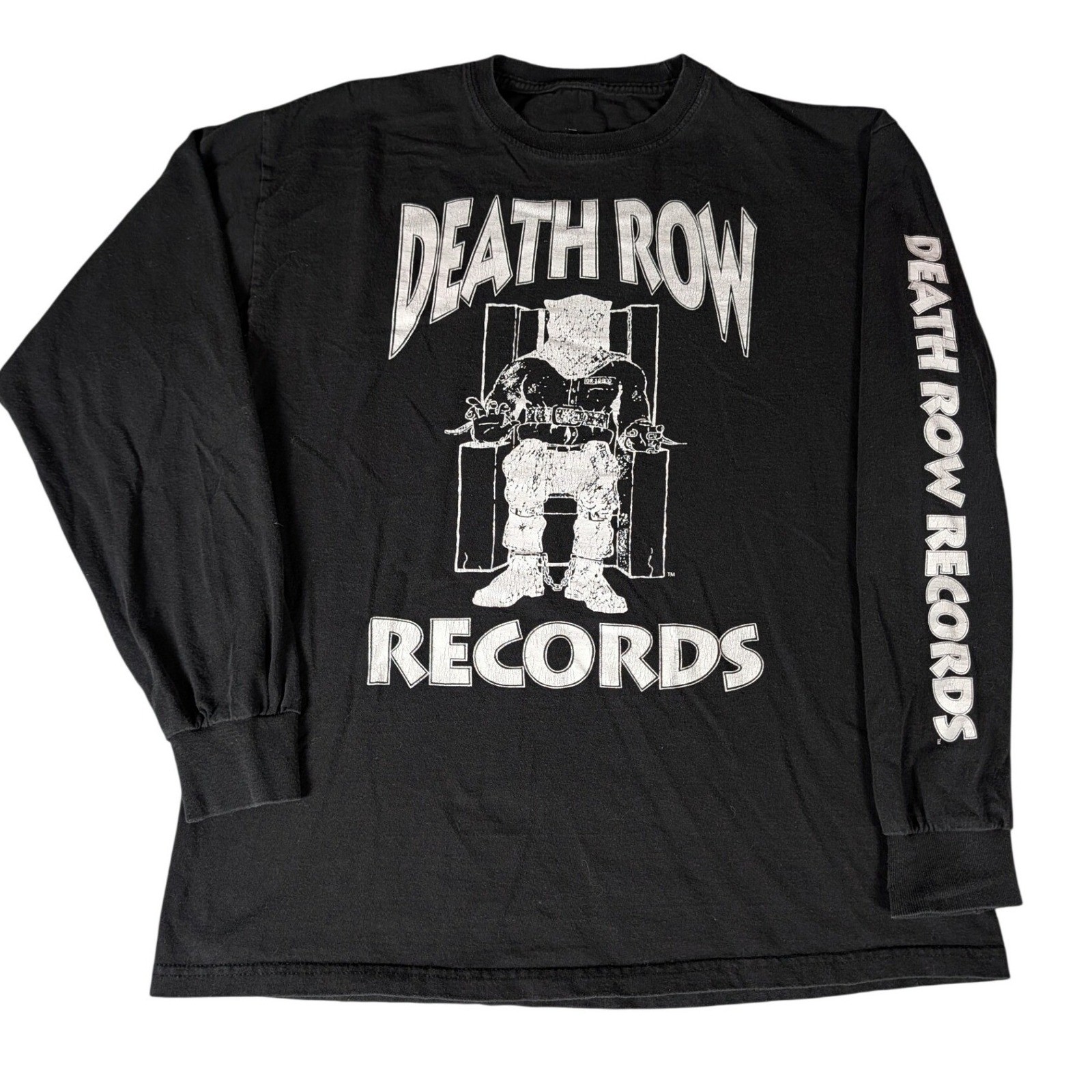 Death Row Records Long Sleeve Graphic T-Shirt Black Hip Hop Rap Tee Mens 5280