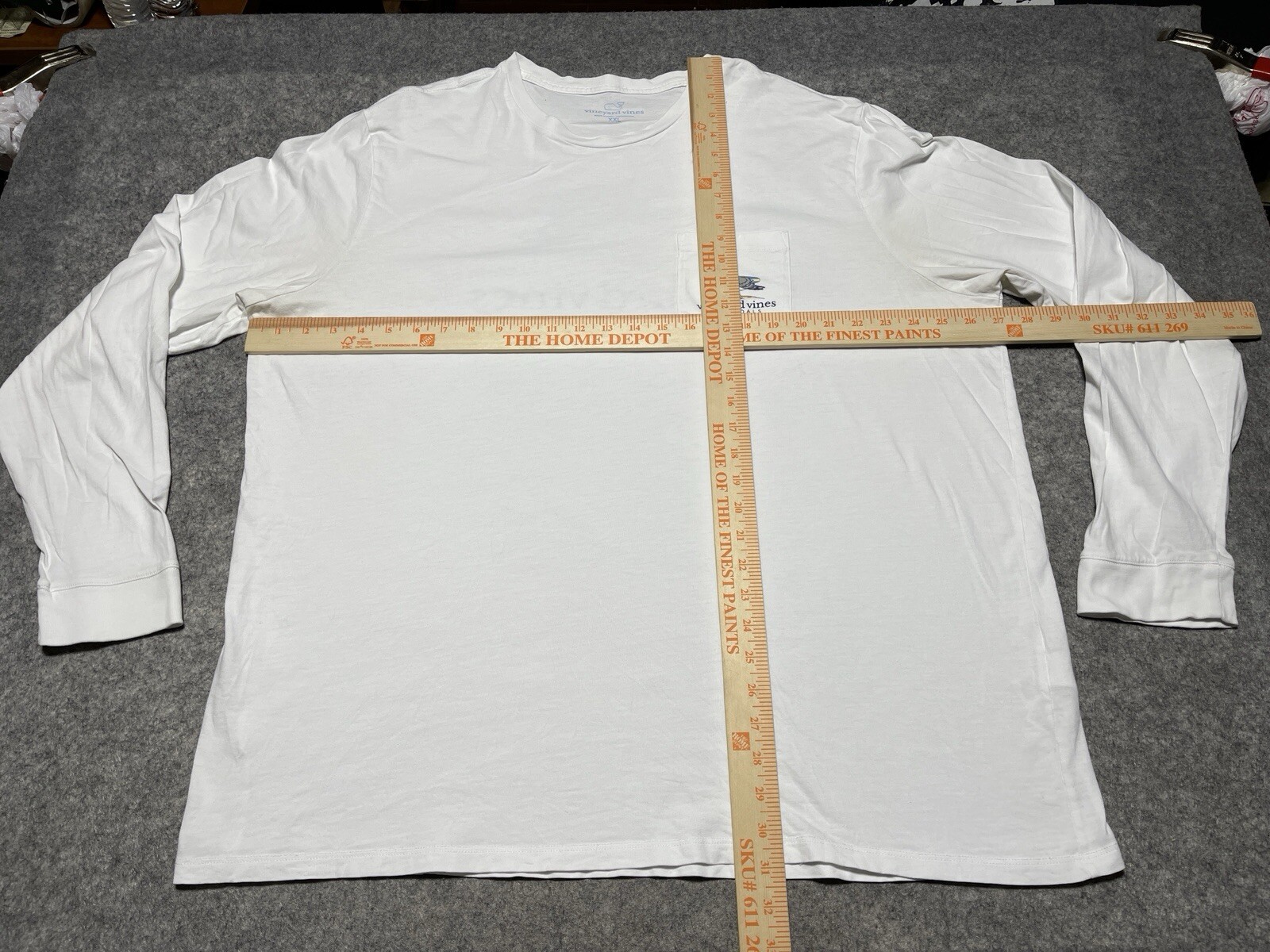 Vineyard Vines Pocket Long Sleeves White 2XL SEA GULLS Shirt Surf Board Ocean