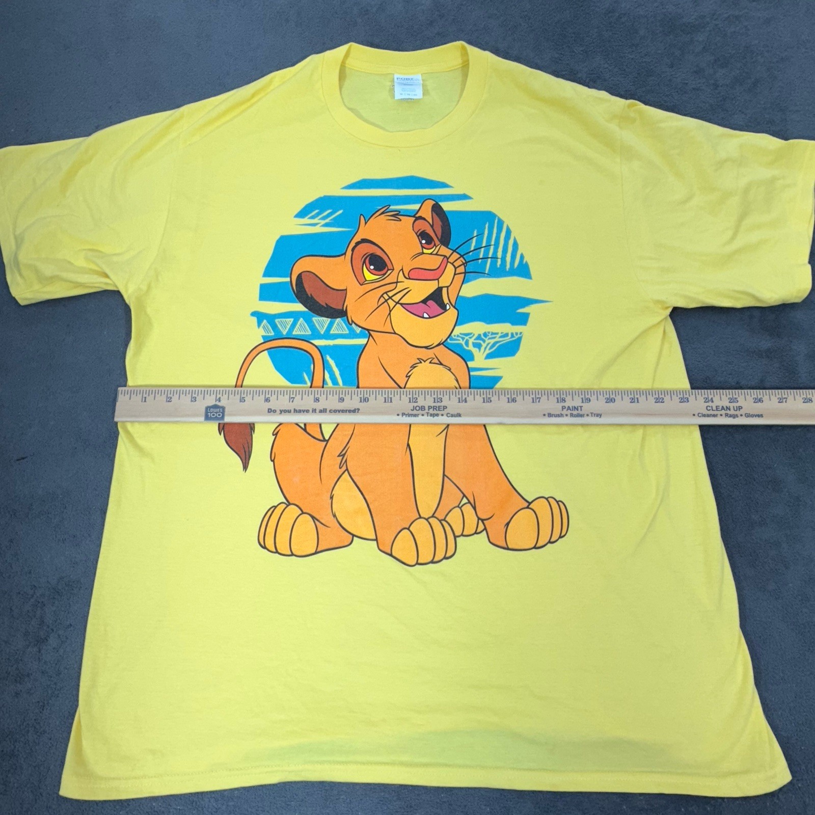 Disney The Lion King Simba Graphic T-Shirt Yellow Adult XL Port & Company Tee