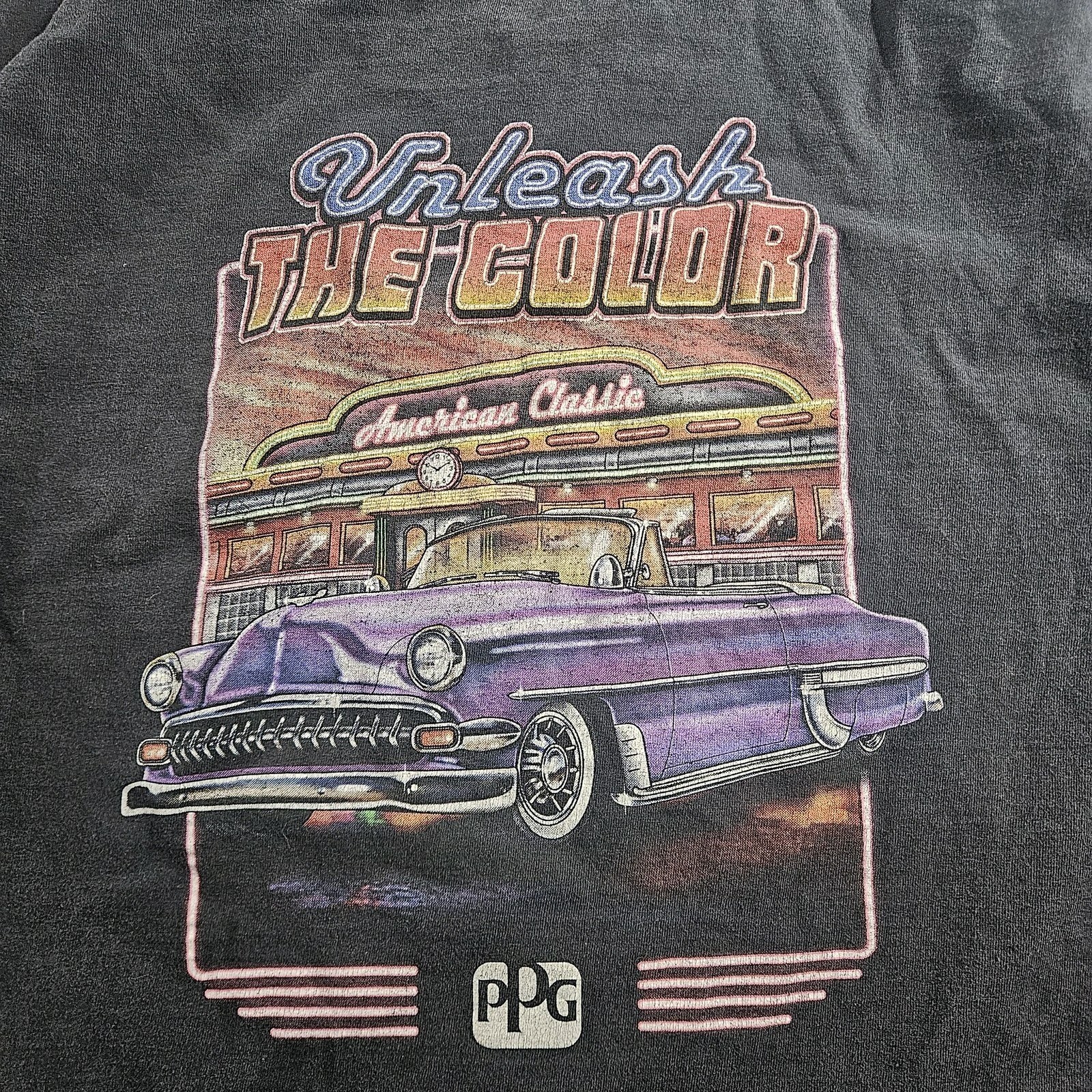 Port & Company Shirt Mens XL Gray Wesco Unleash The Color PPG Car Graphic Tee
