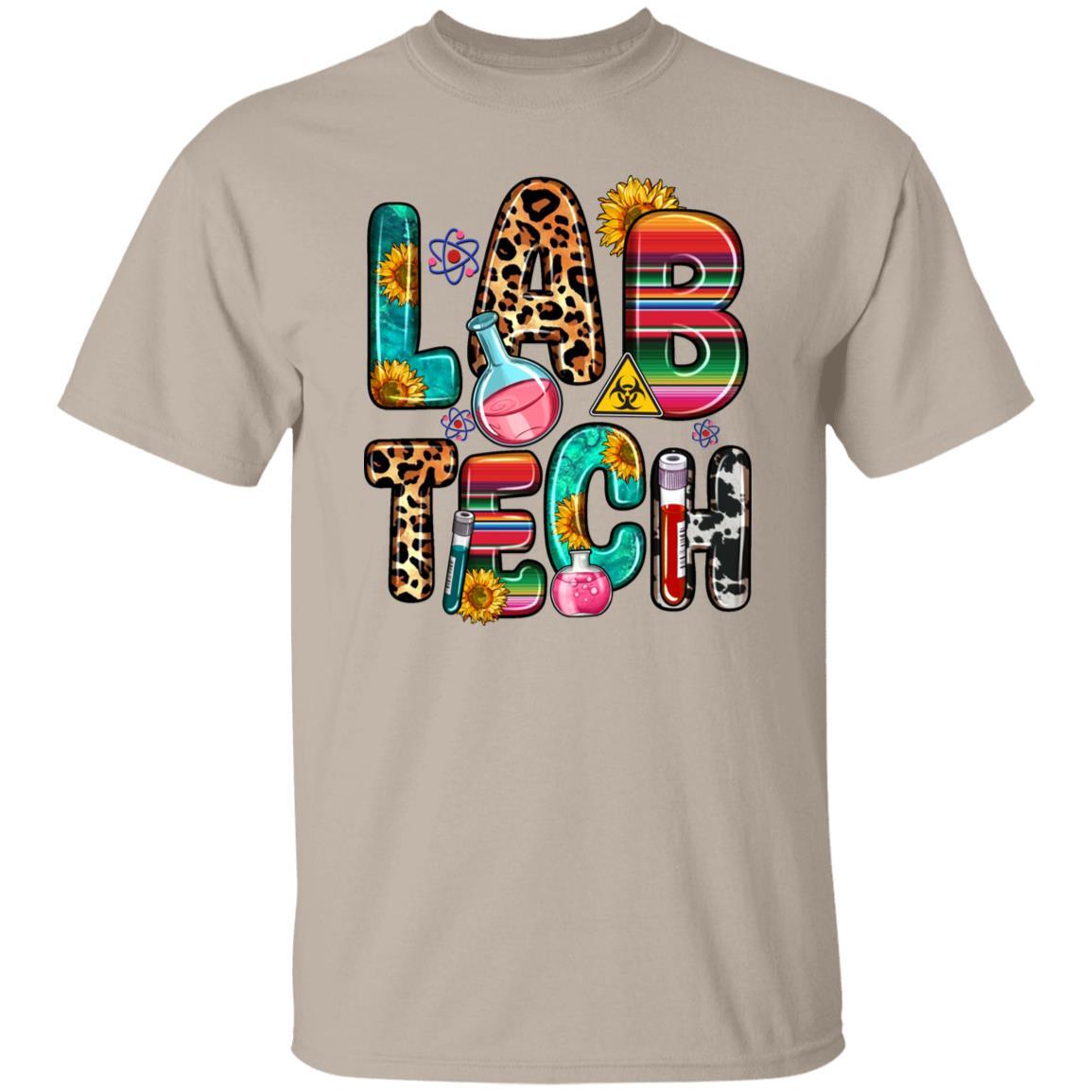Lab tech T-Shirt gift Laboratory Technician Unisex tee Sand White Sport Grey