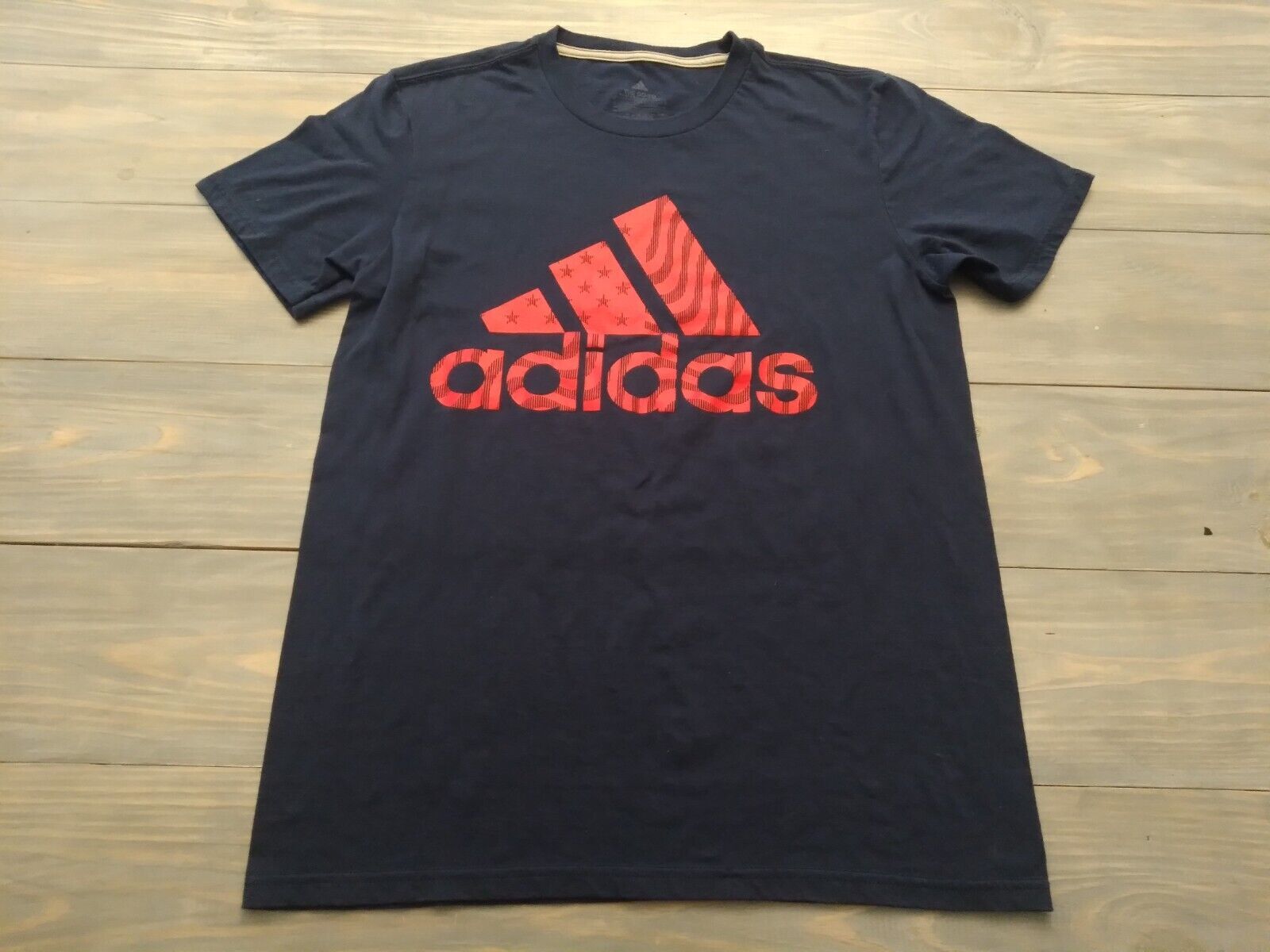Adidas Climalite Men’s Shirt Size Small Navy Blue Red Logo Go To Performance Tee
