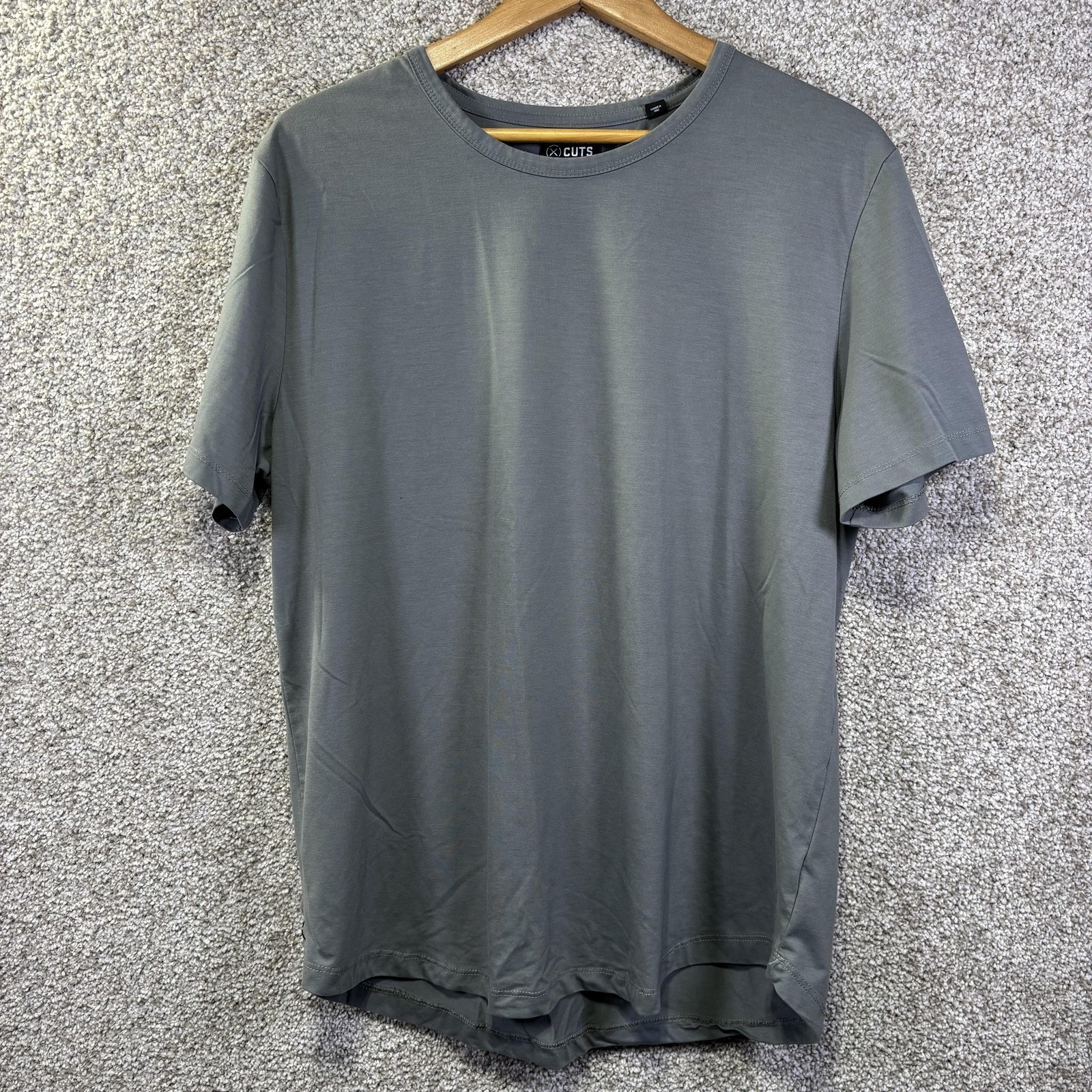 Cuts Shirt Mens XL Gray Curve-Hem Pyca Pro Stretch Crewneck Tee Casual Jersey