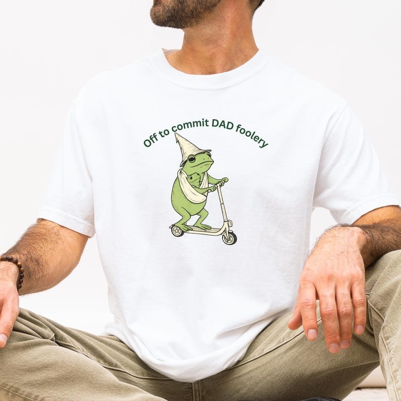New Dad Frog Comfort Colors Shirt, Off to Commit Dad Foolery TShirt, Funny Frog