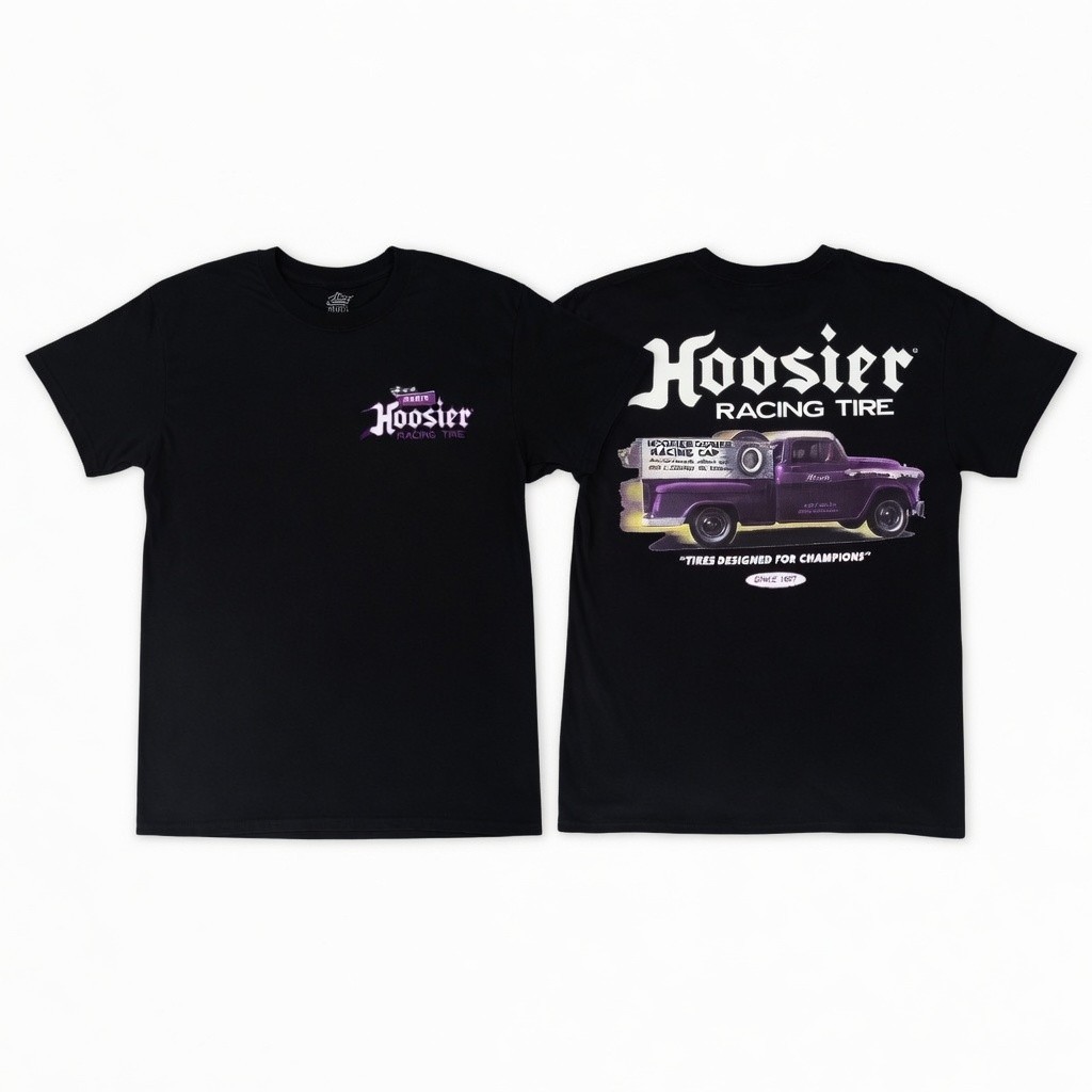 Hoosier Racing T Shirt Vintage Purple Pickup Truck Racing Tire Graphic Tee